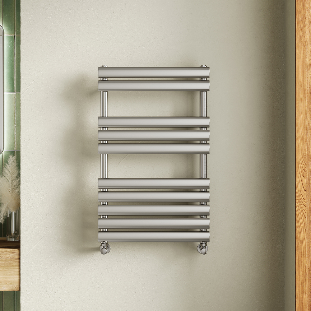 Toasty Eden Brushed Nickel Heated Towel Rail