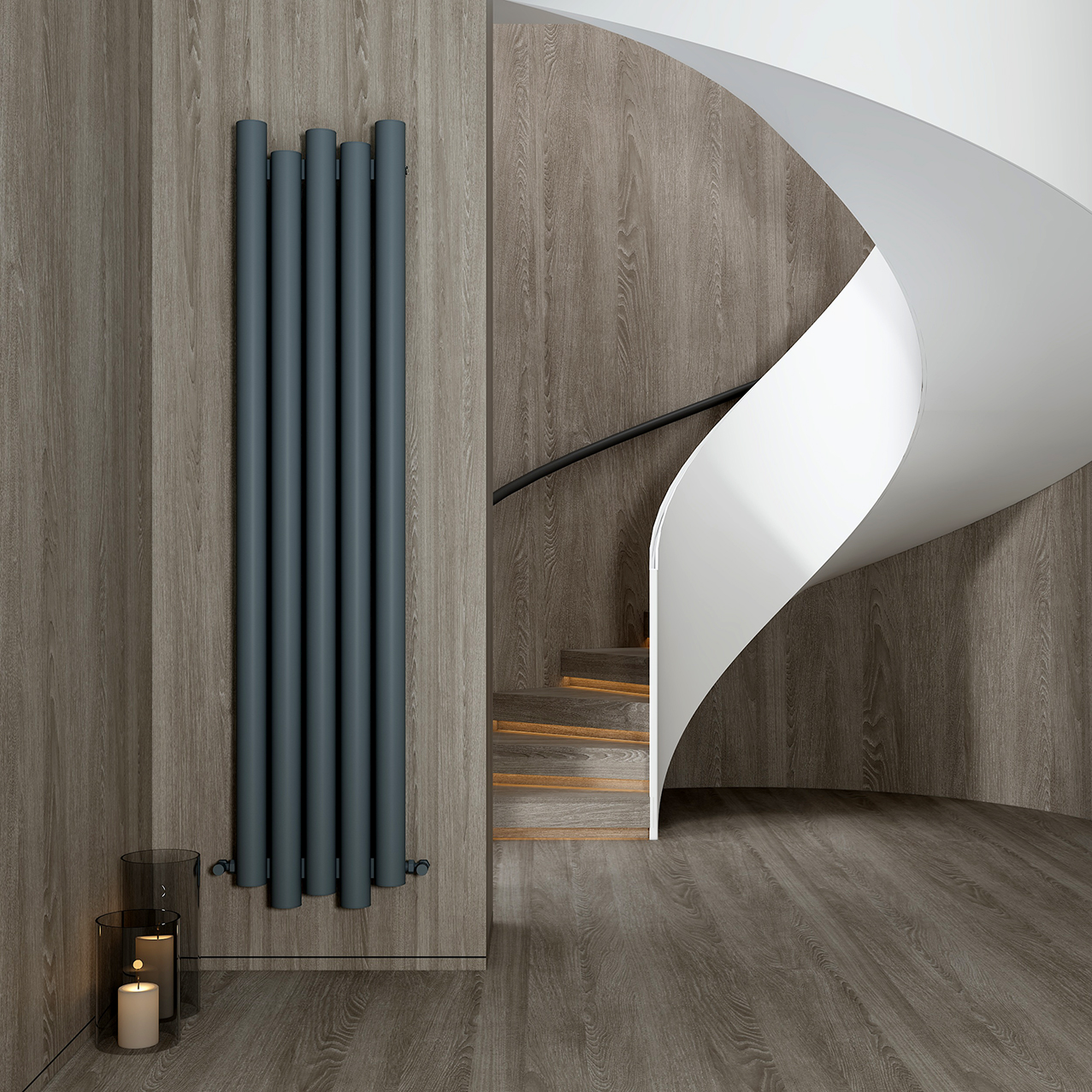 Carisa Motion Single Oval Panel Vertical Aluminium Radiator