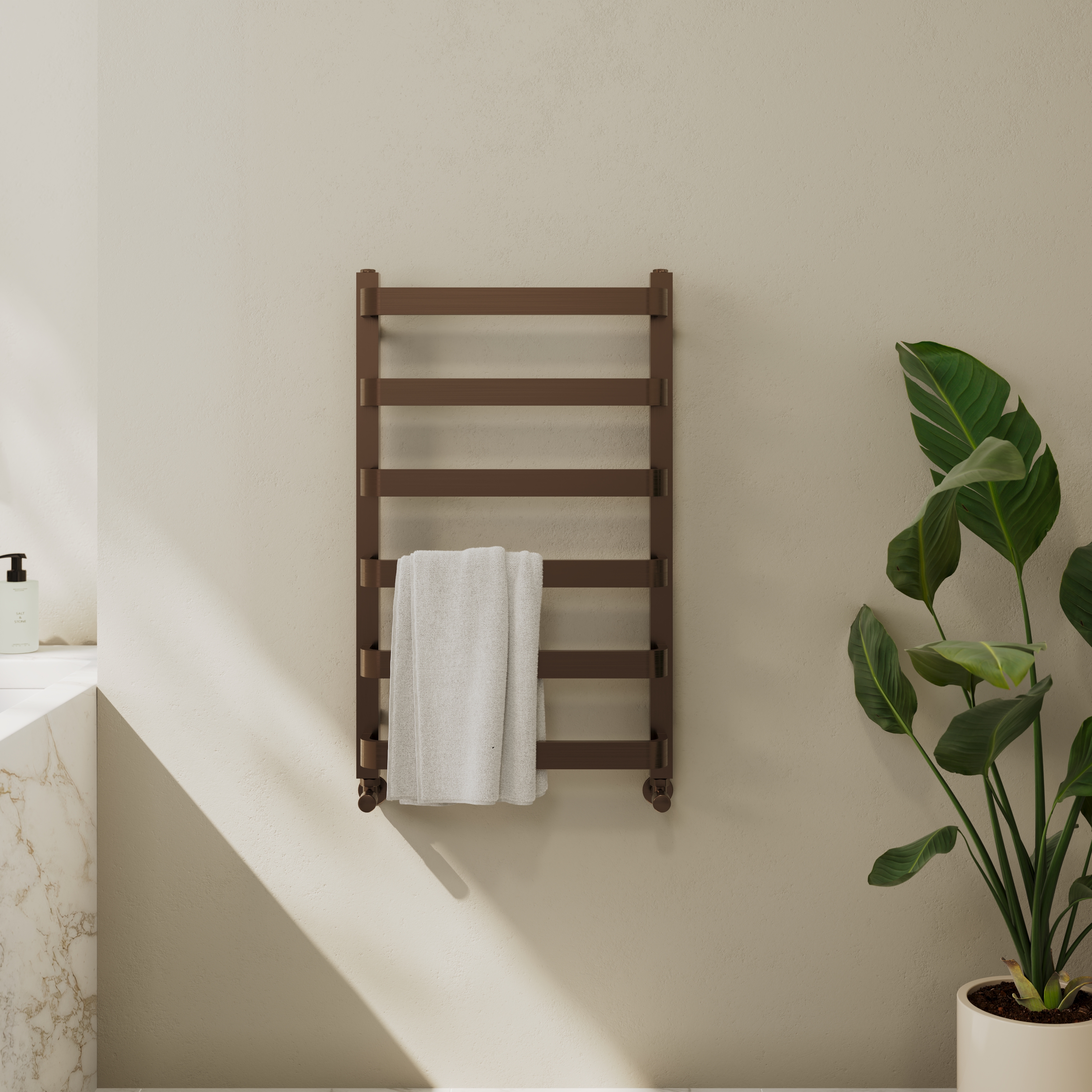 Toasty Balance Brushed Bronze Heated Towel Rail
