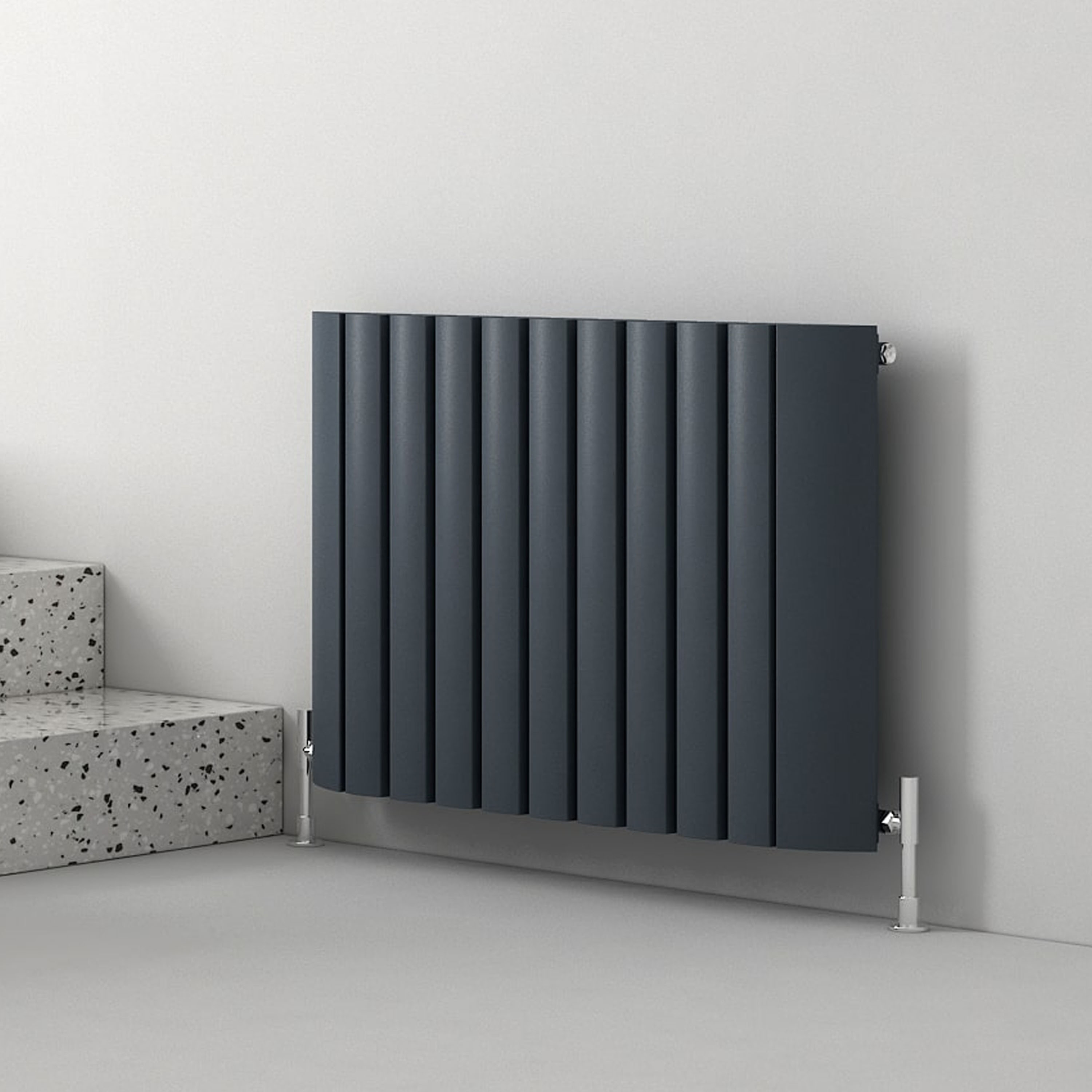 Carisa Gaia Oval Single Panel Horizontal Aluminium Radiator
