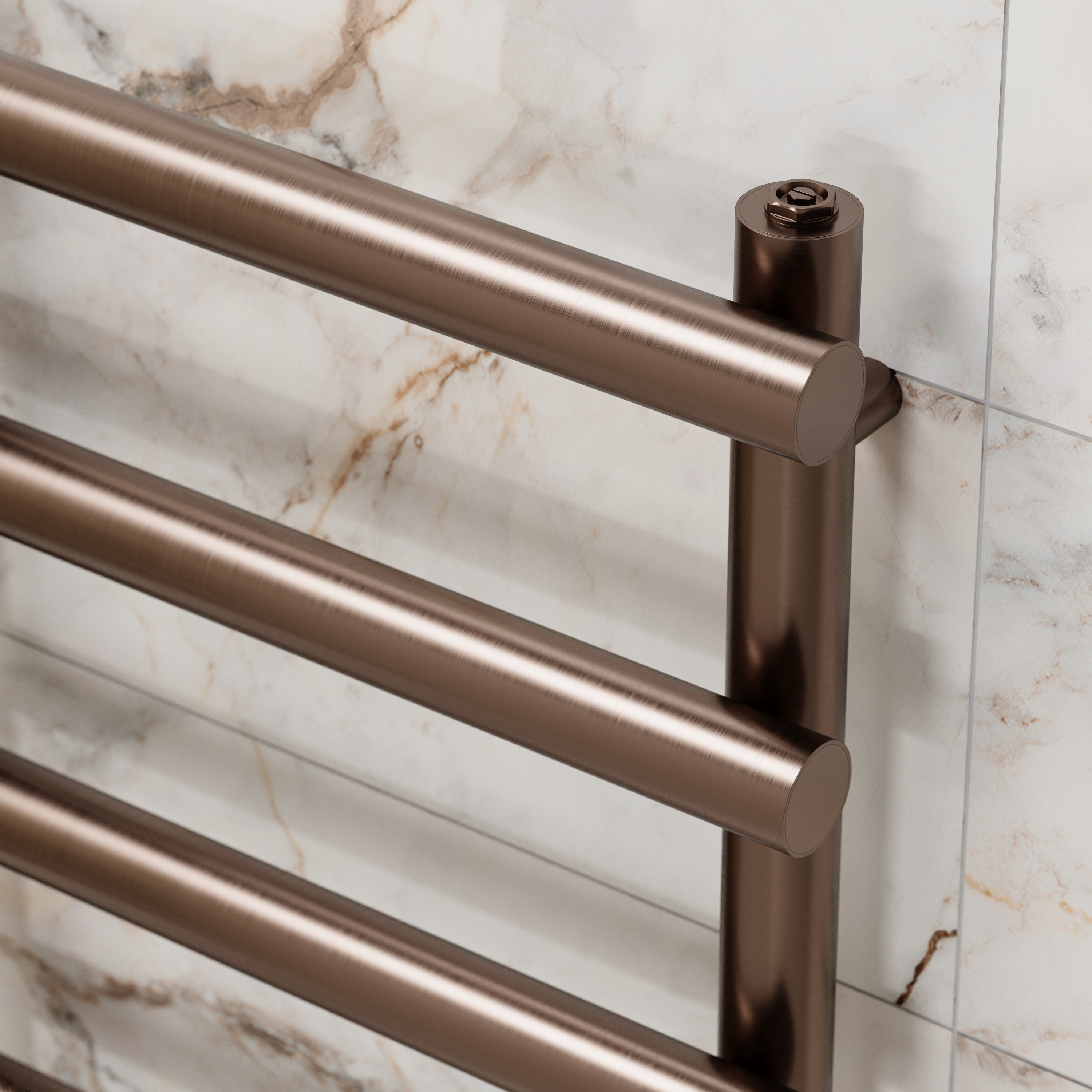 Toasty Yarrow Brushed Bronze Electric Heated Towel Rail with Heating Element