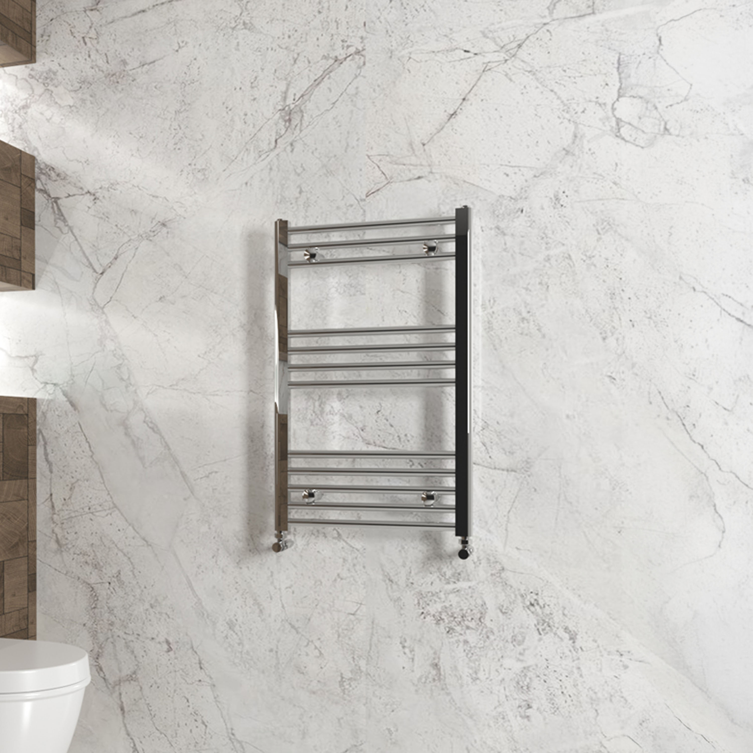 Carisa Nile Flat Vertical Steel Ladder Heated Towel Rail