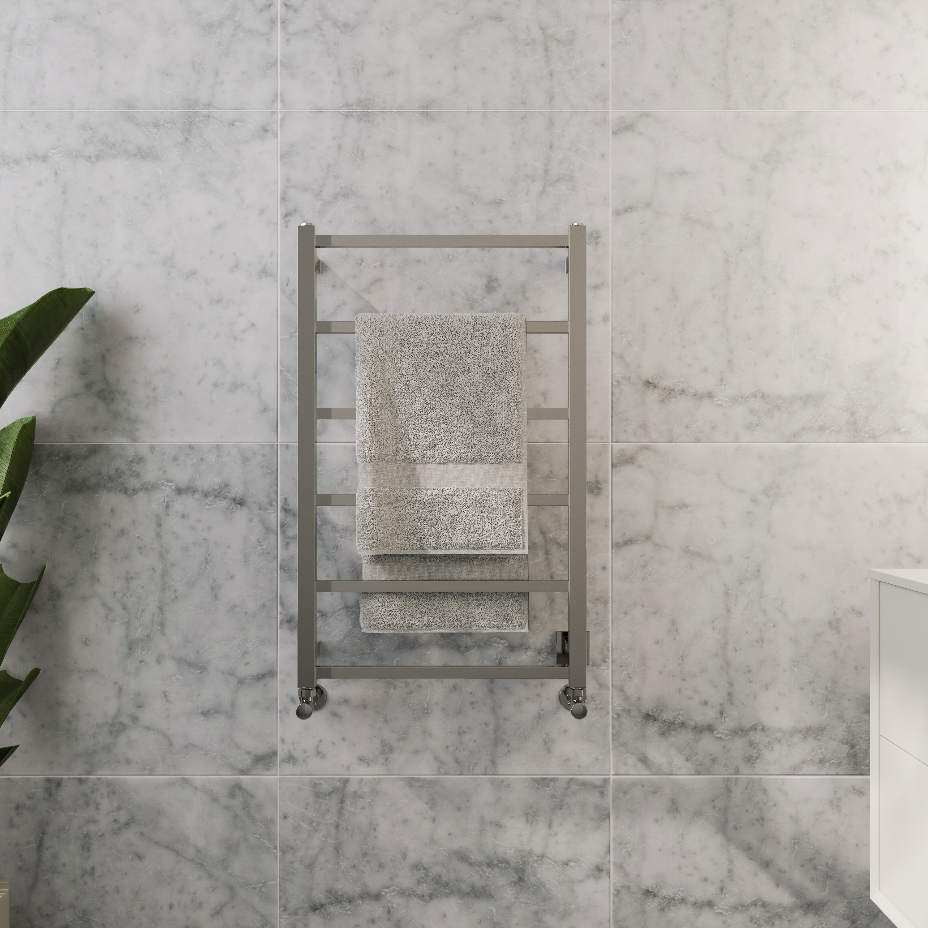 Toasty Arcus Polished Stainless Steel Electric Heated Towel Rail