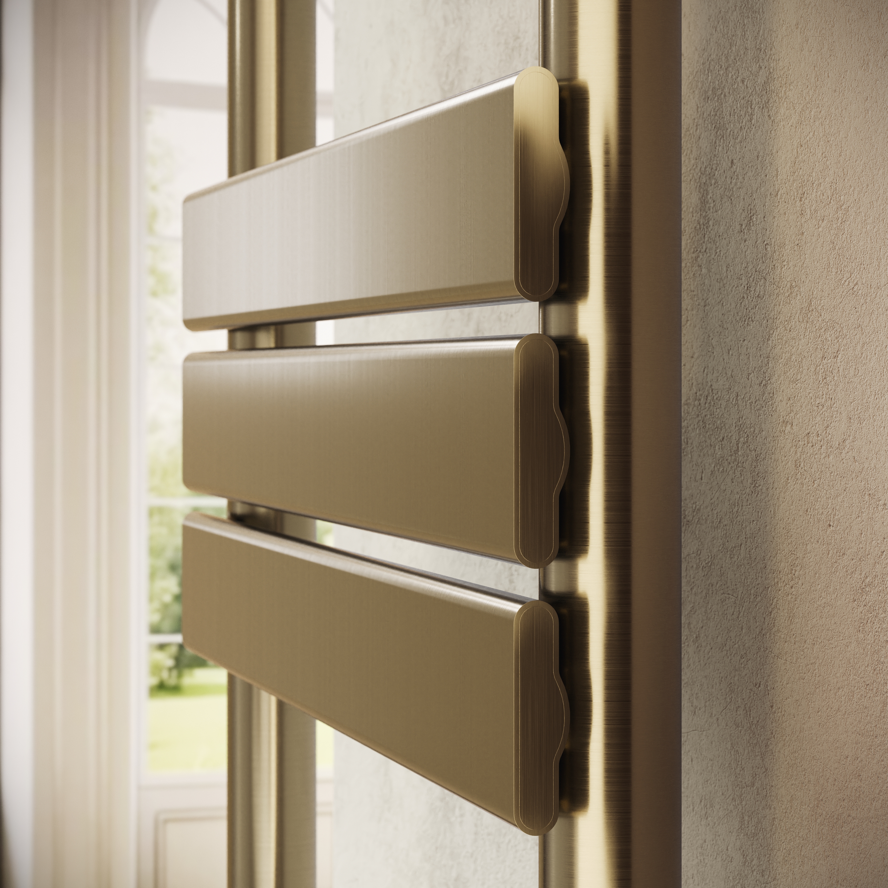 Toasty Hush Brushed Brass Flat Panel Heated Towel Rail