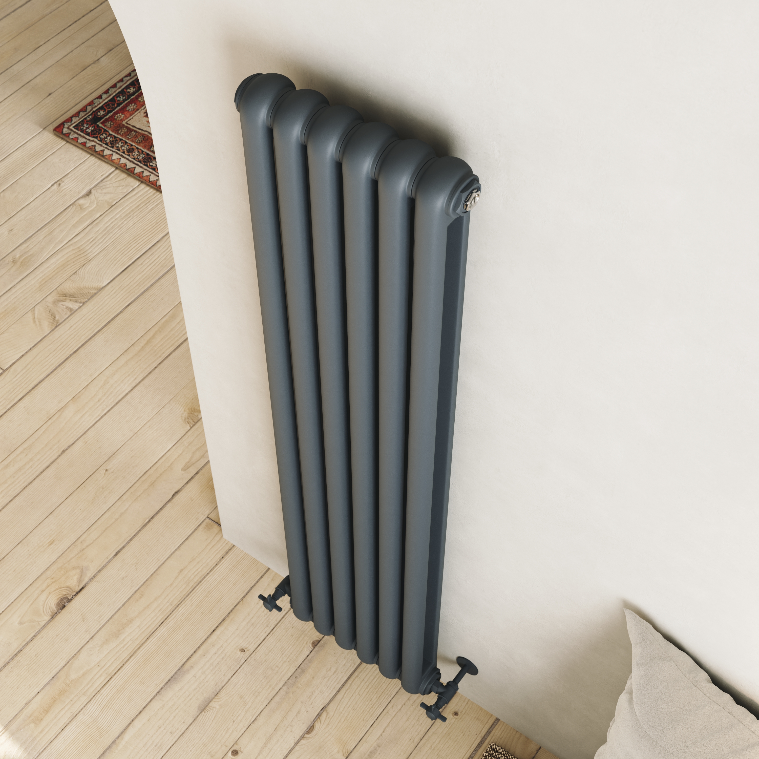 Toasty Mellow Anthracite Vertical 2 Column Radiator