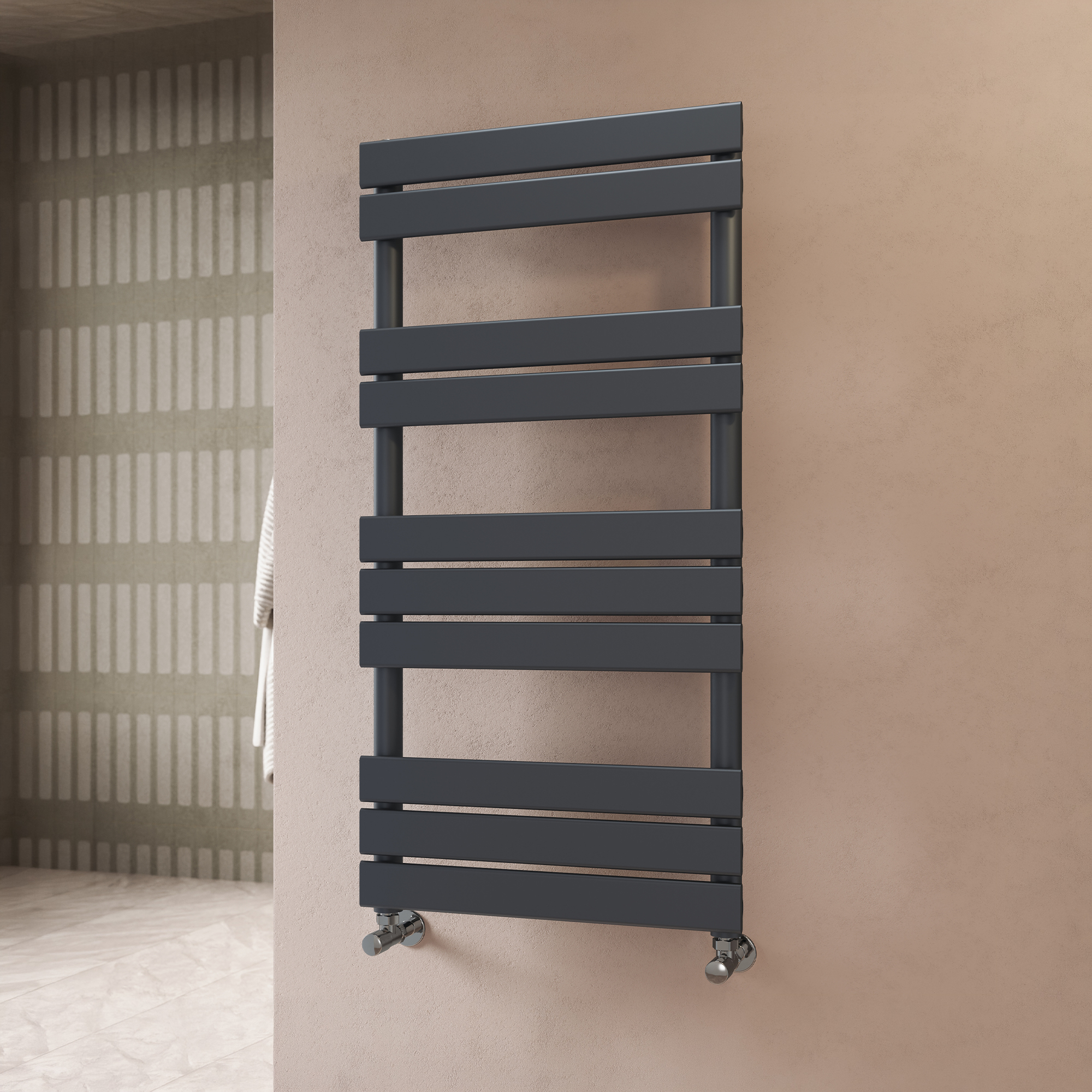 Toasty Hush Anthracite Flat Panel Heated Towel Rail