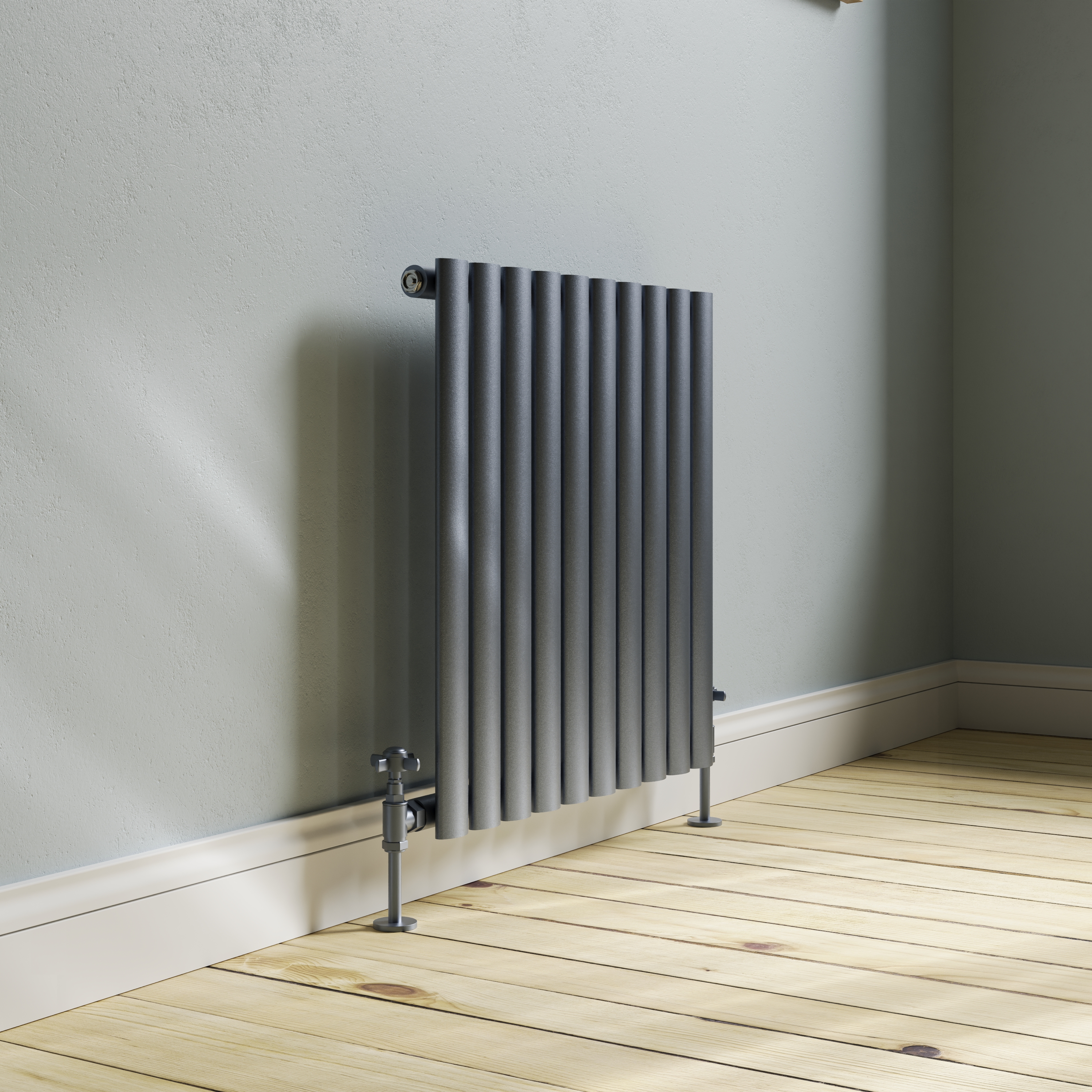 Toasty Ember Anthracite Oval Panel Horizontal Radiator