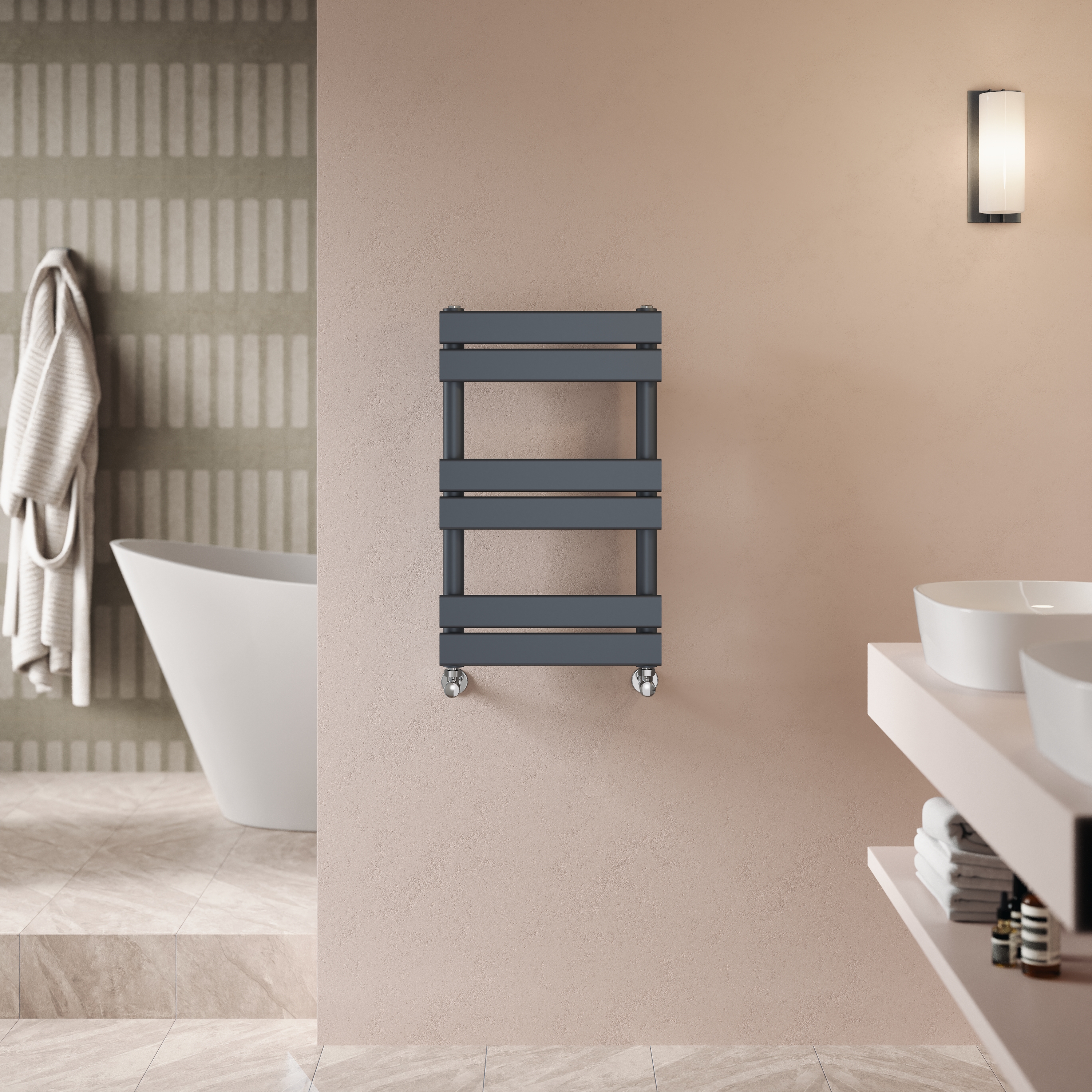 Toasty Hush Anthracite Flat Panel Heated Towel Rail