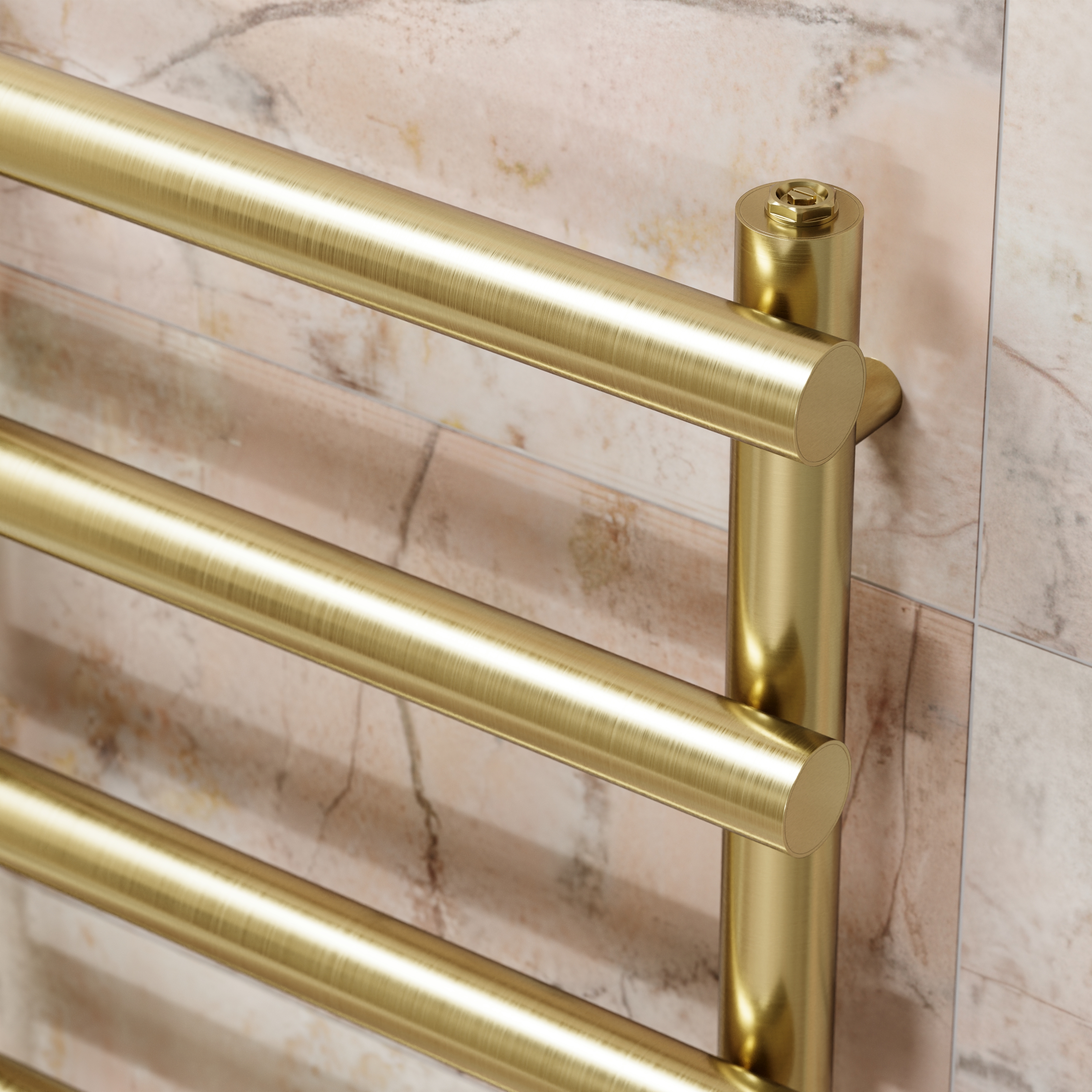Toasty Yarrow Brushed Brass Electric Heated Towel Rail with Heating Element