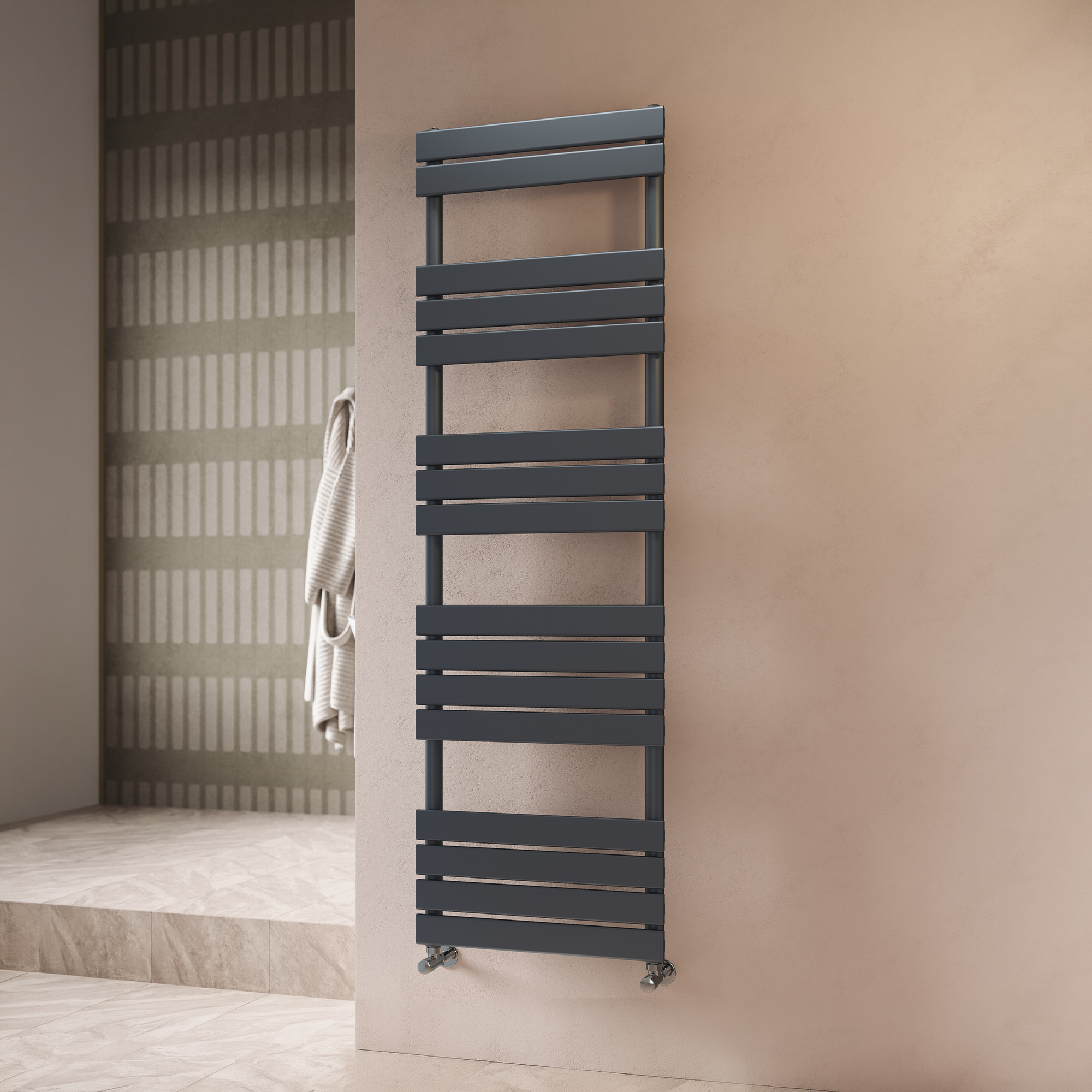 Toasty Hush Anthracite Flat Panel Heated Towel Rail
