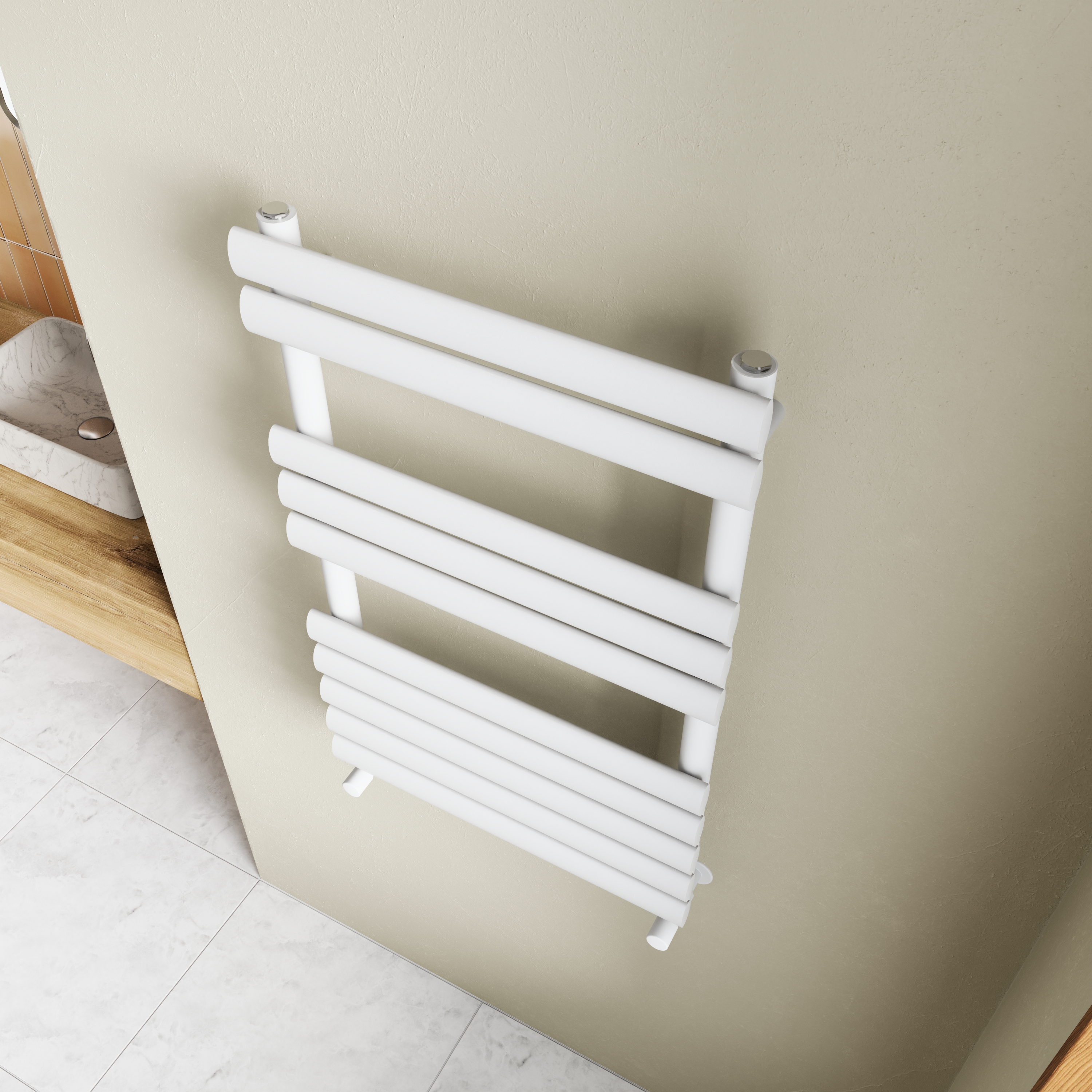 Toasty Eden Matt White Heated Towel Rail