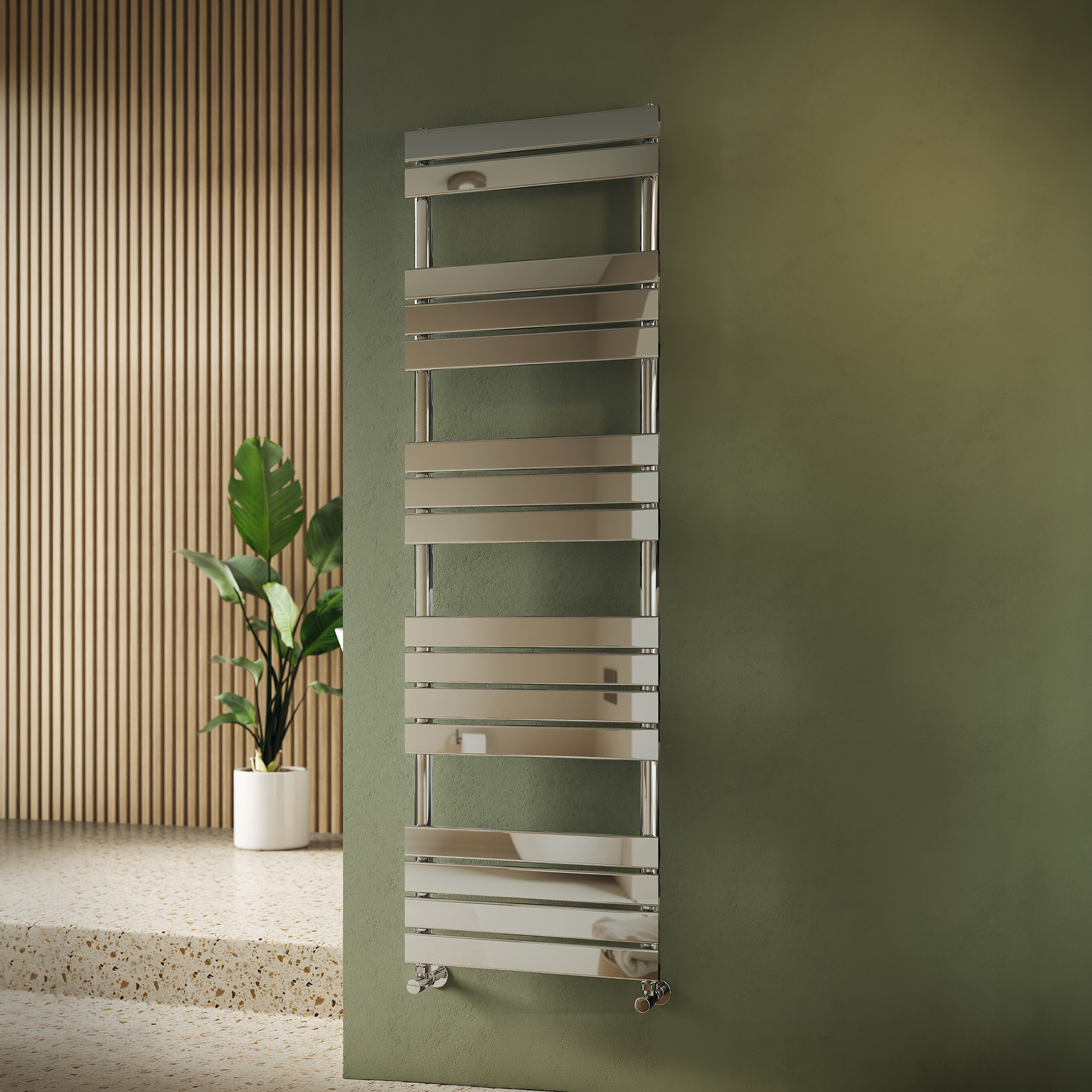 Toasty Hush Chrome Flat Panel Heated Towel Rail