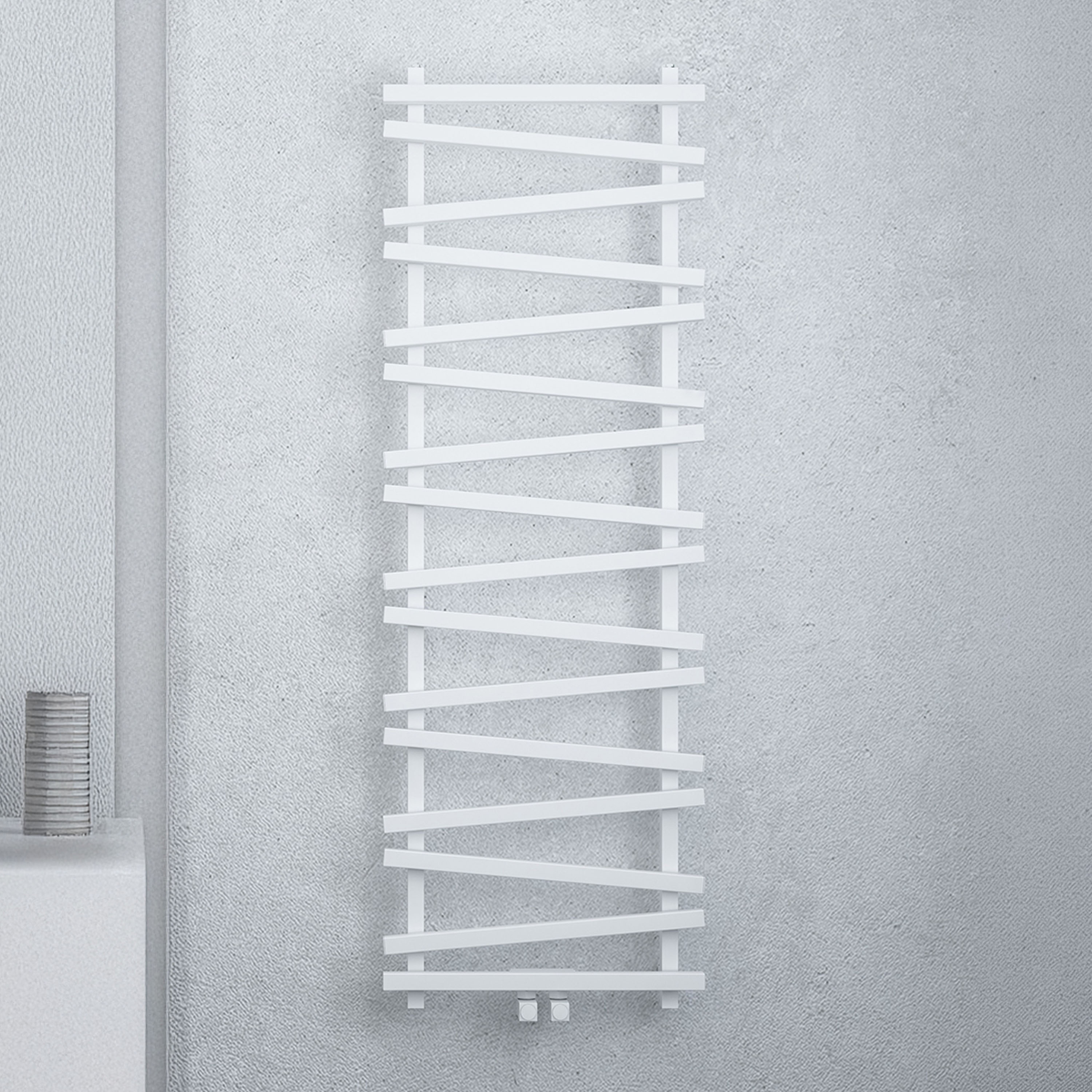 Carisa Vivek Angled Designer Aluminium Heated Towel Rail