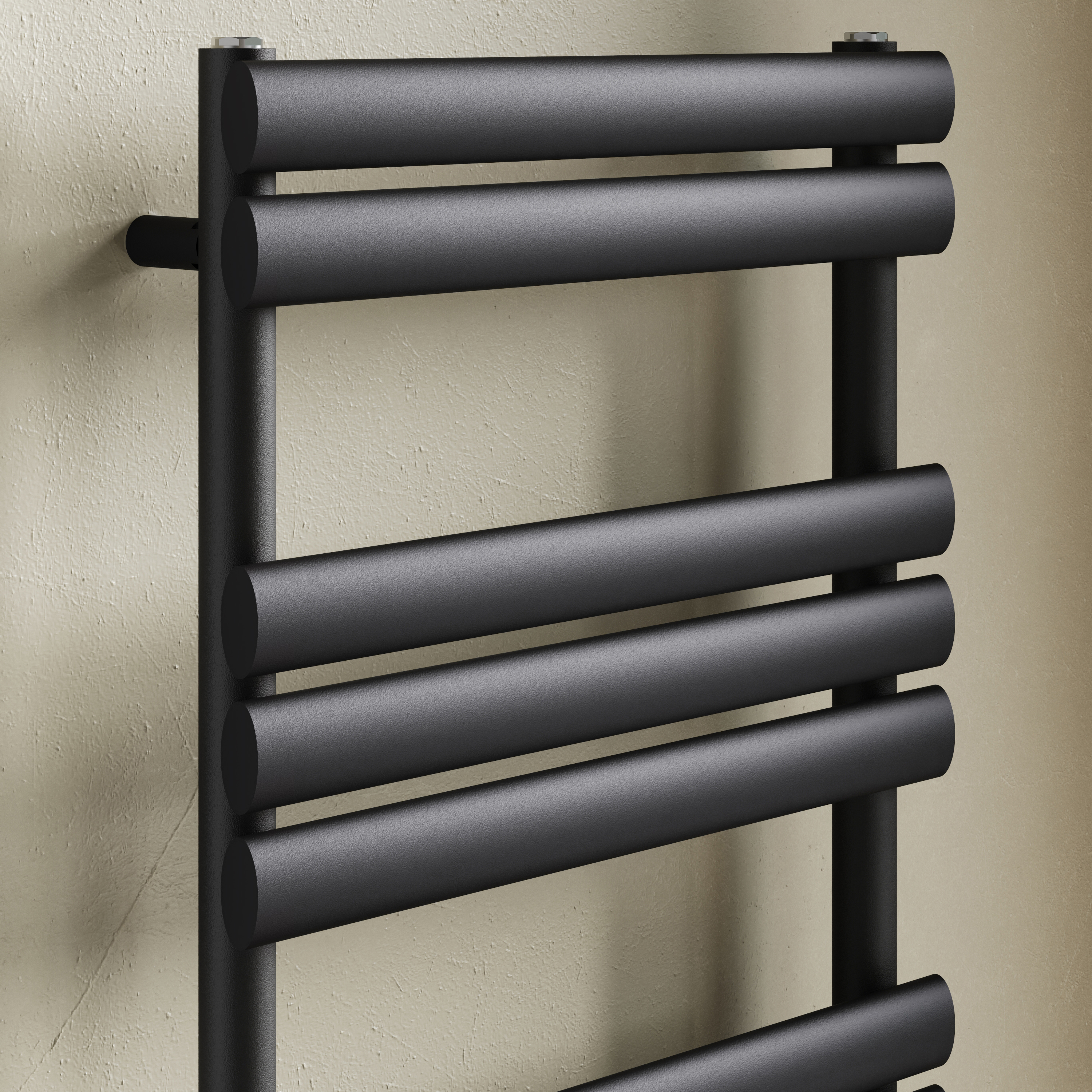 Toasty Eden Matt Black Heated Towel Rail