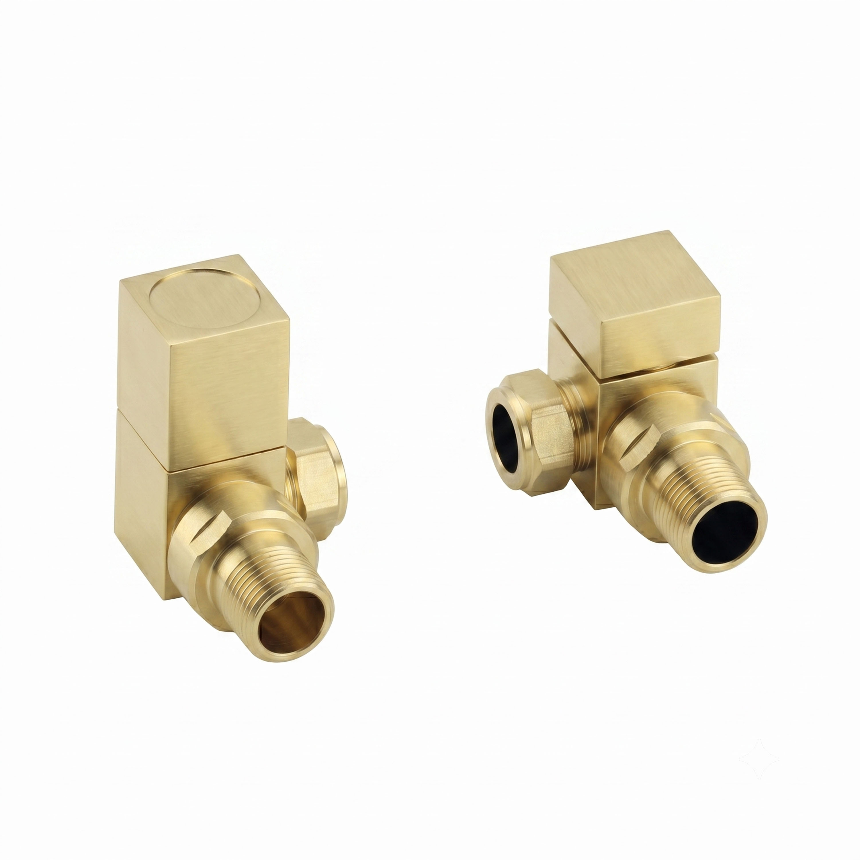Toasty Brushed Brass Square Manual Valve 