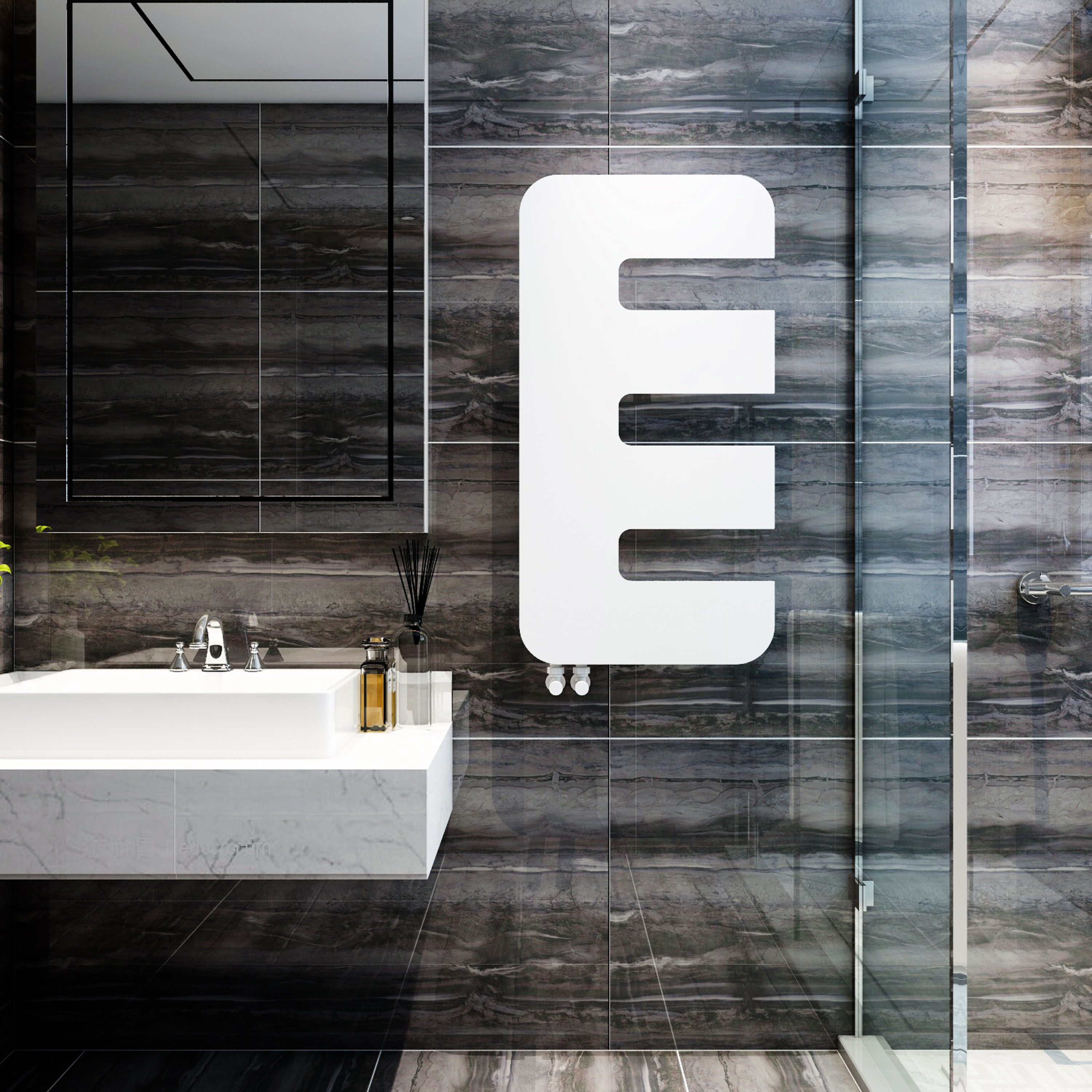 Carisa Rex Offset Single Panel Steel Designer Heated Towel Rail