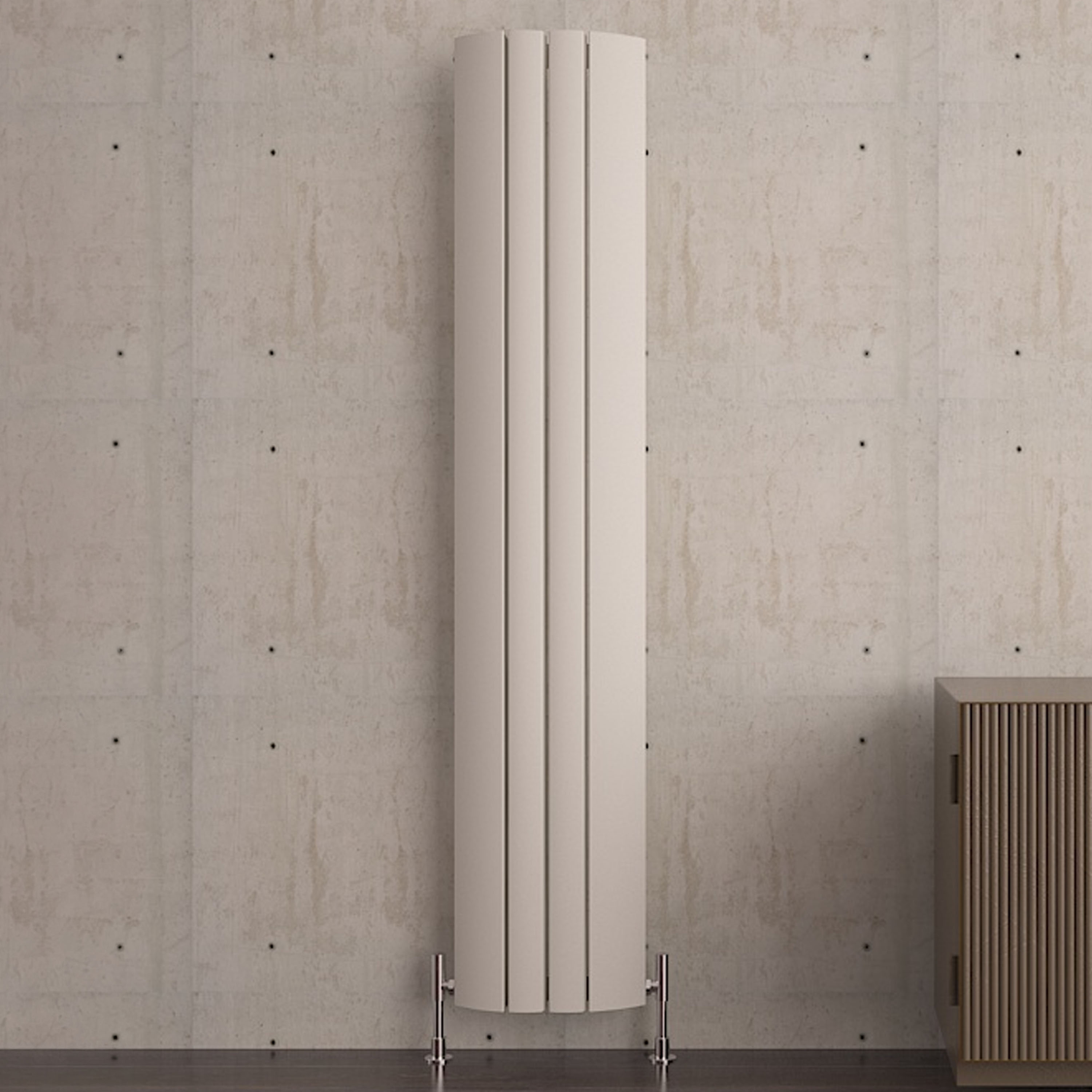 Carisa Gaia Oval Single Panel Vertical Aluminium Radiator