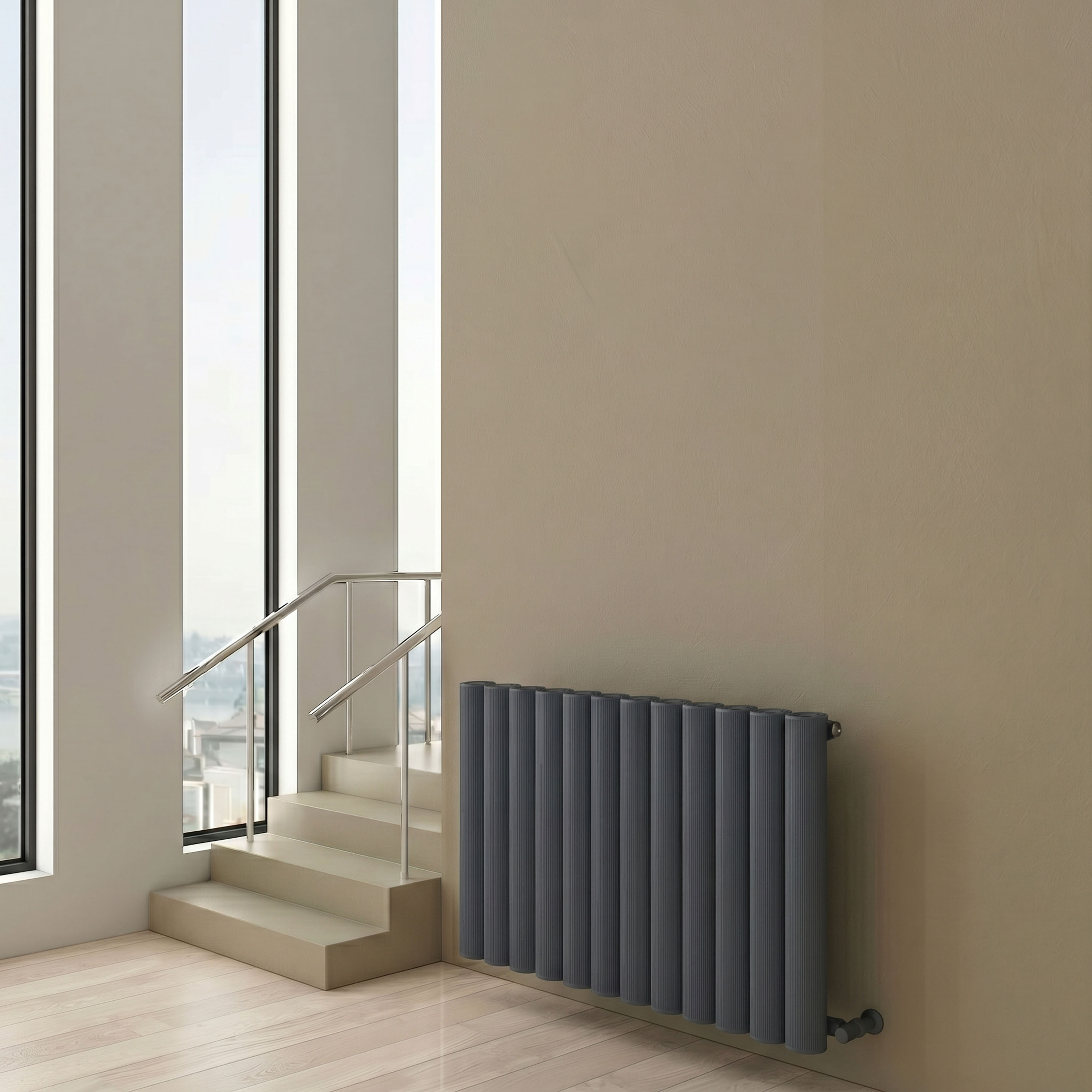 Carisa Otto Oval Single Panel Horizontal Aluminium Radiator