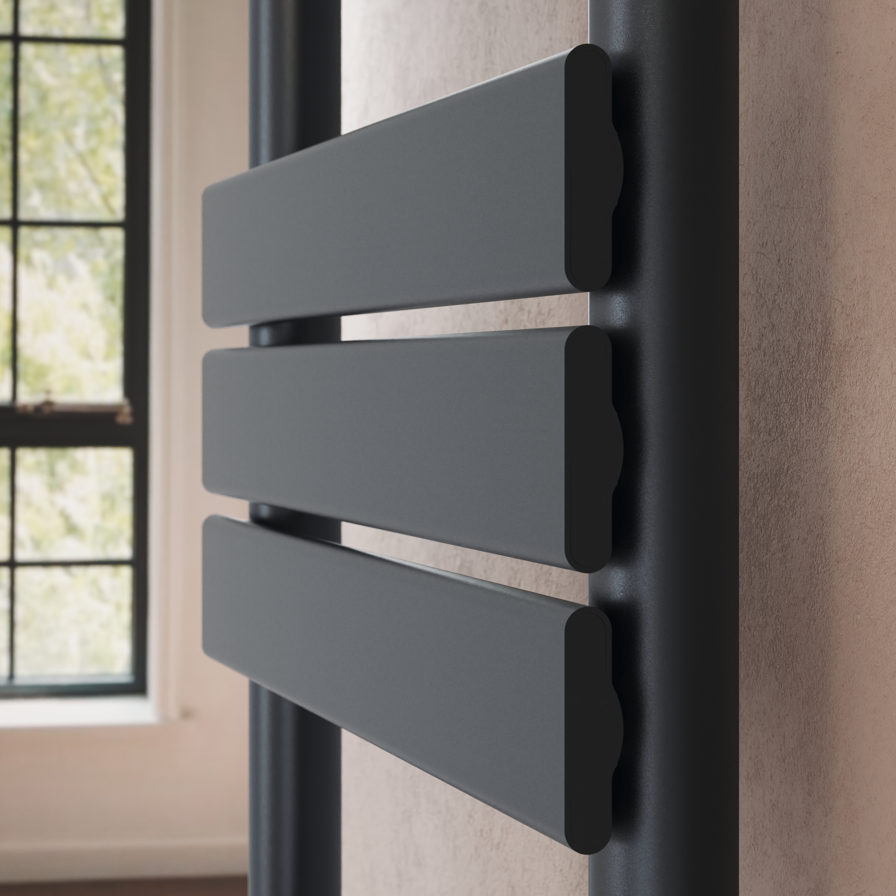 Toasty Hush Anthracite Flat Panel Heated Towel Rail