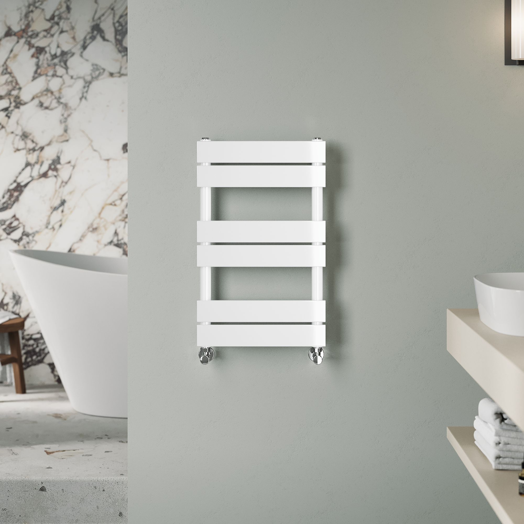 Toasty Hush White Flat Panel Heated Towel Rail