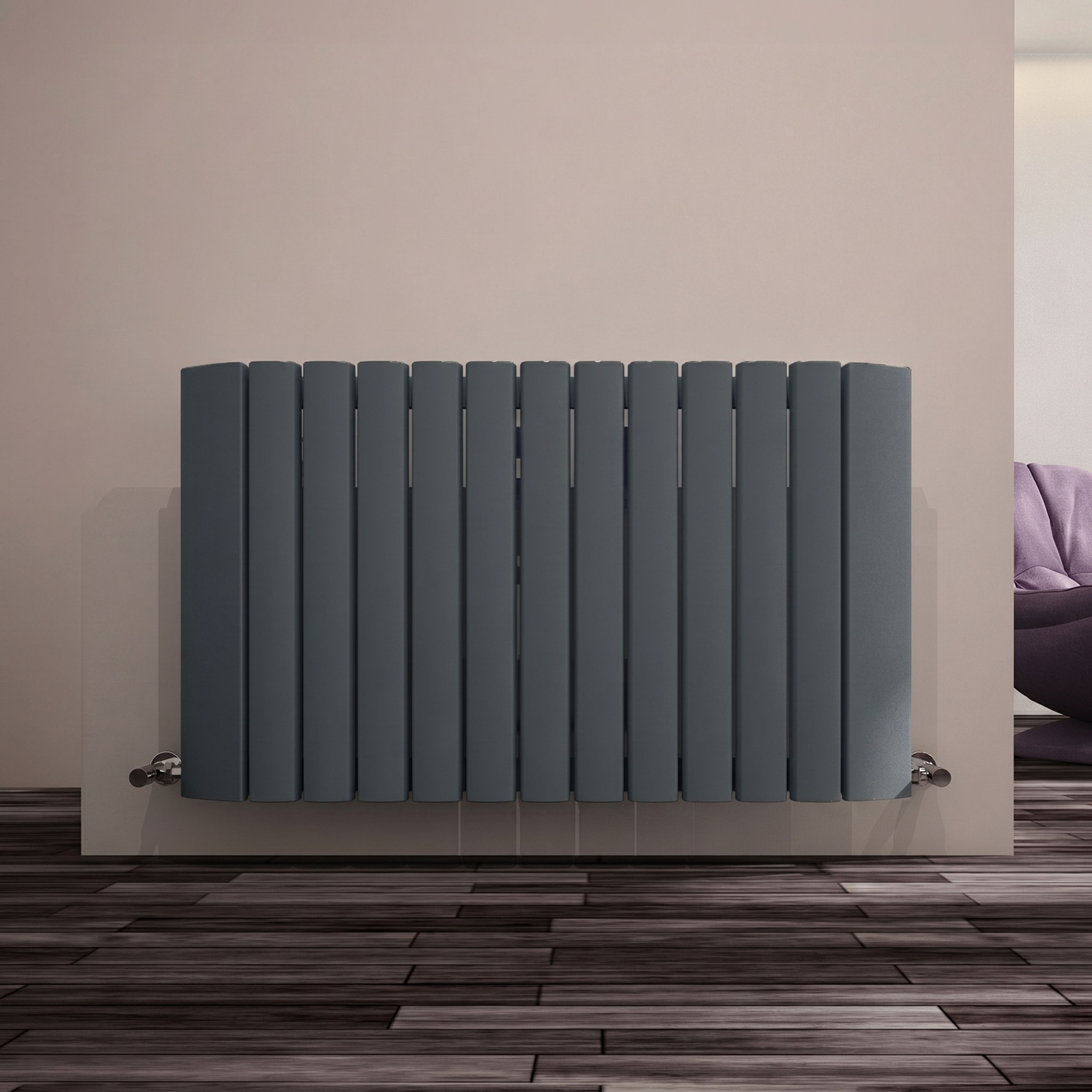 Carisa Gaia Oval Single Panel Horizontal Aluminium Radiator