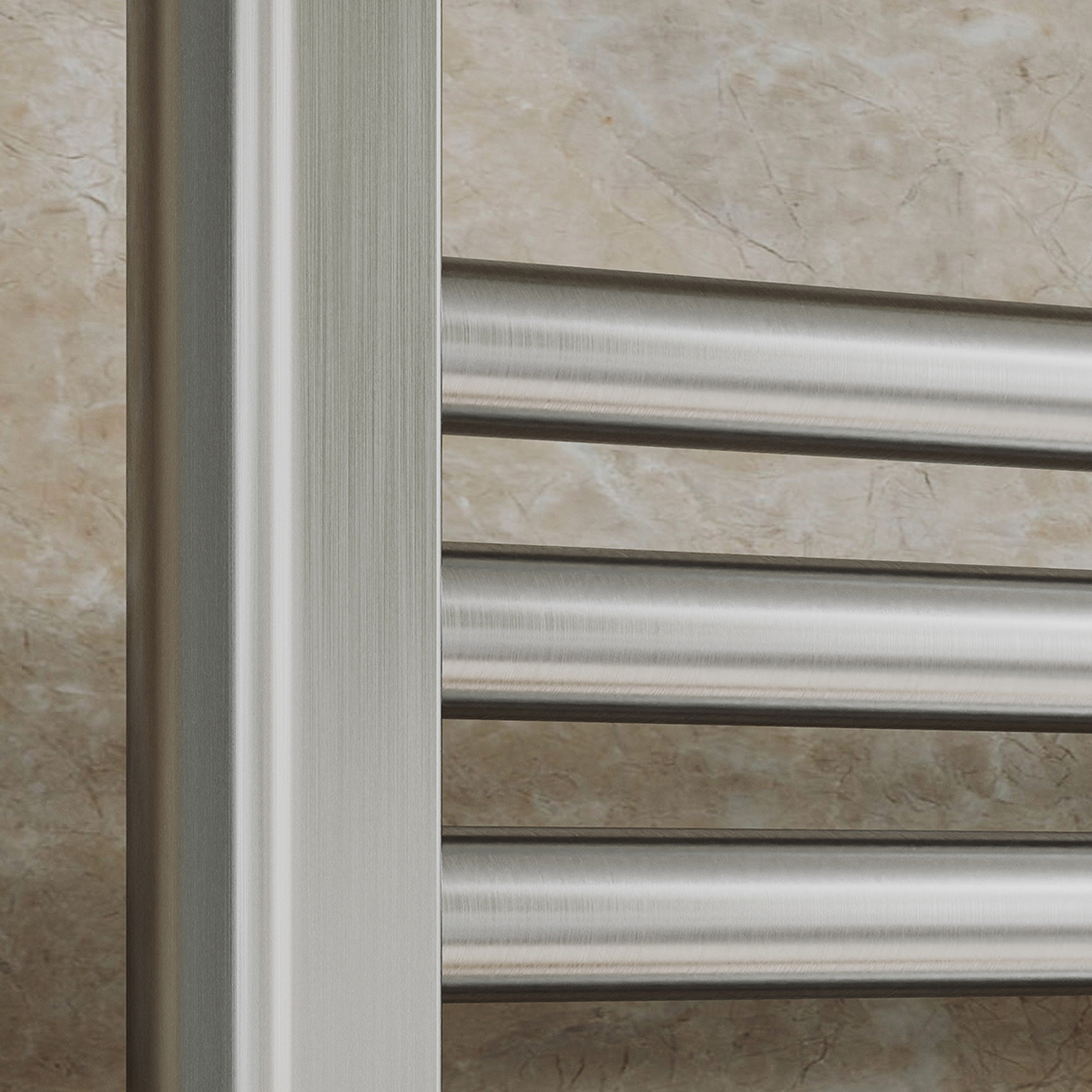 Toasty Glow Premium Brushed Nickel 25mm Heated Towel Rail