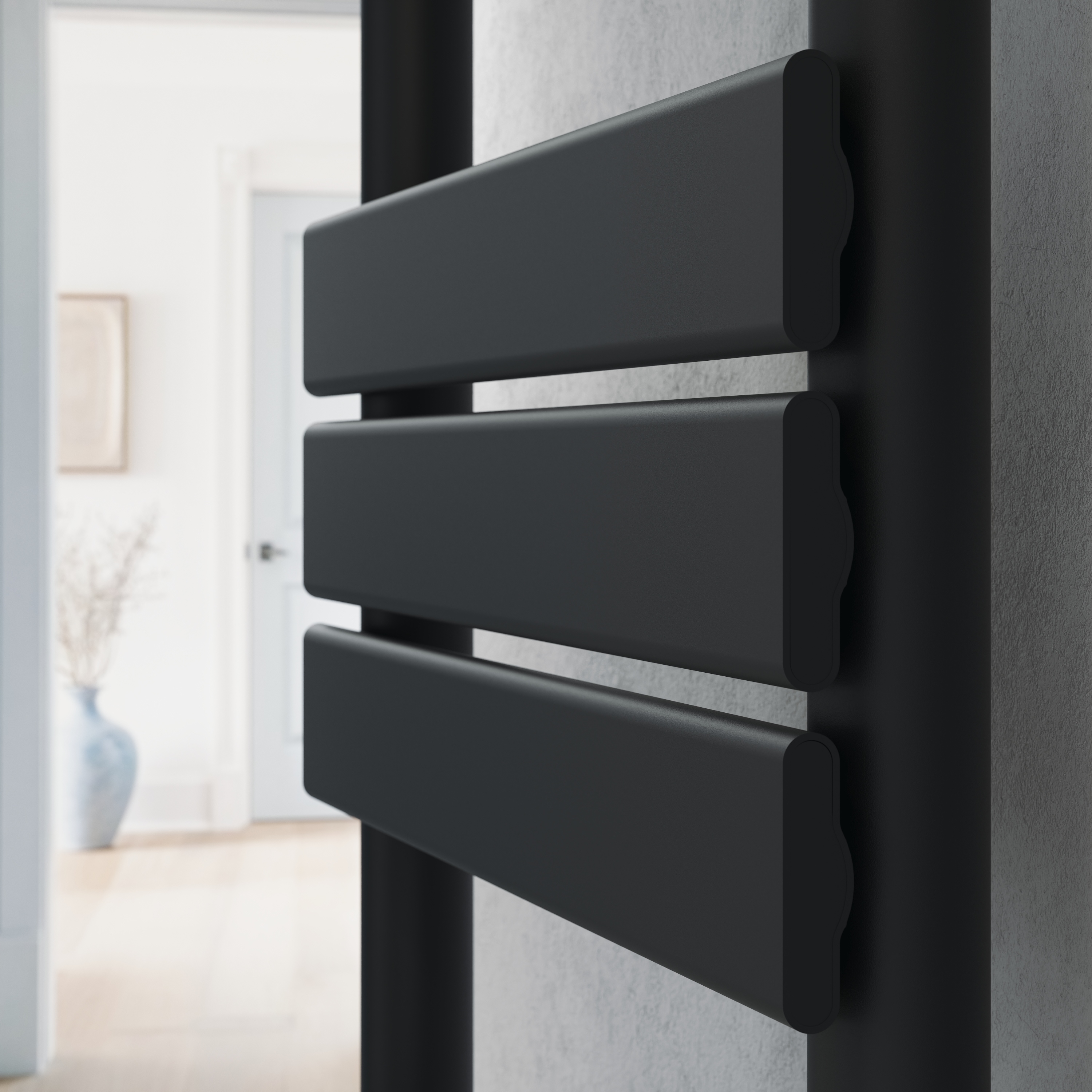 Toasty Hush Matt Black Flat Panel Heated Towel Rail