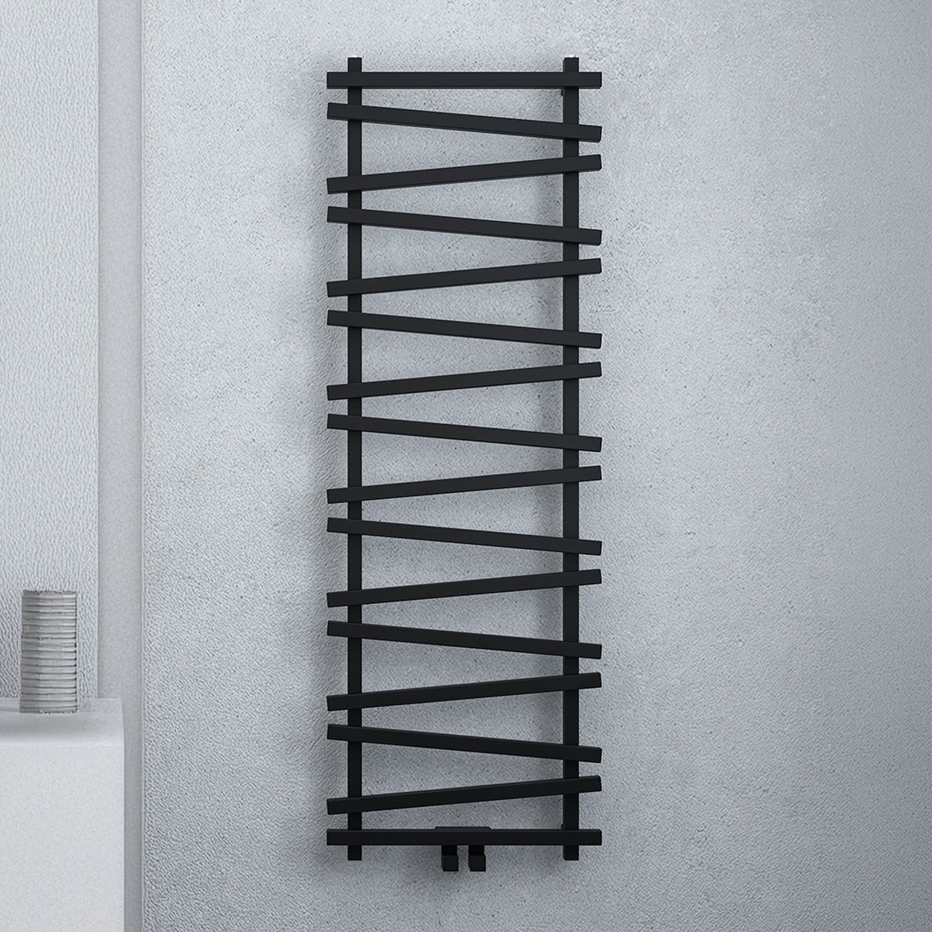 Carisa Vivek Angled Designer Aluminium Heated Towel Rail