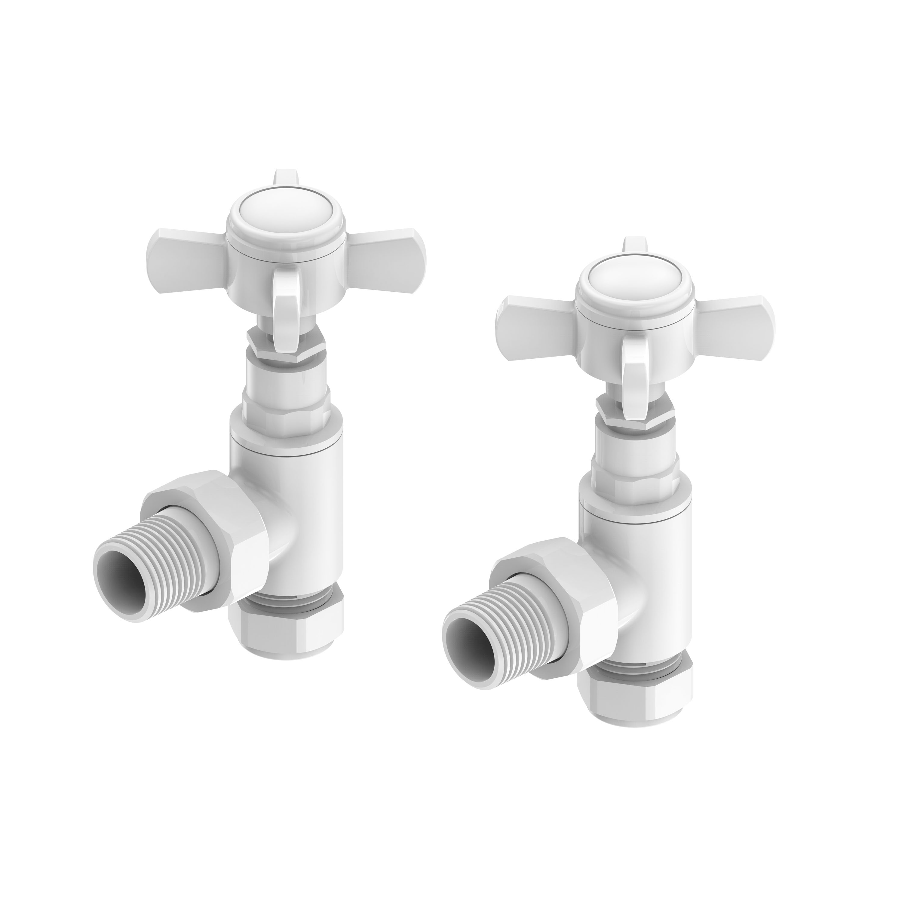 Toasty Traditional Crosshead Manual Angled Valve - White