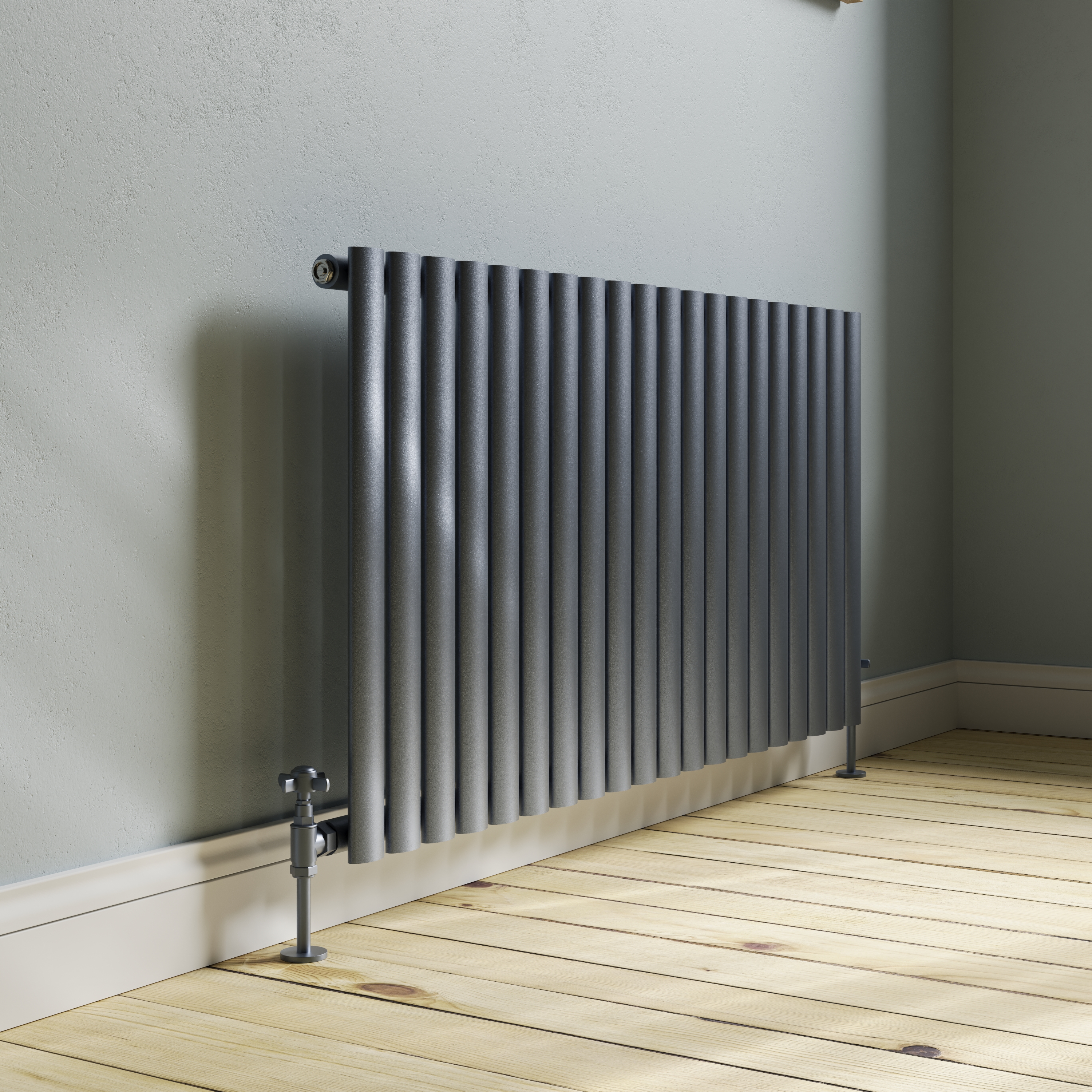 Toasty Ember Anthracite Oval Panel Horizontal Radiator