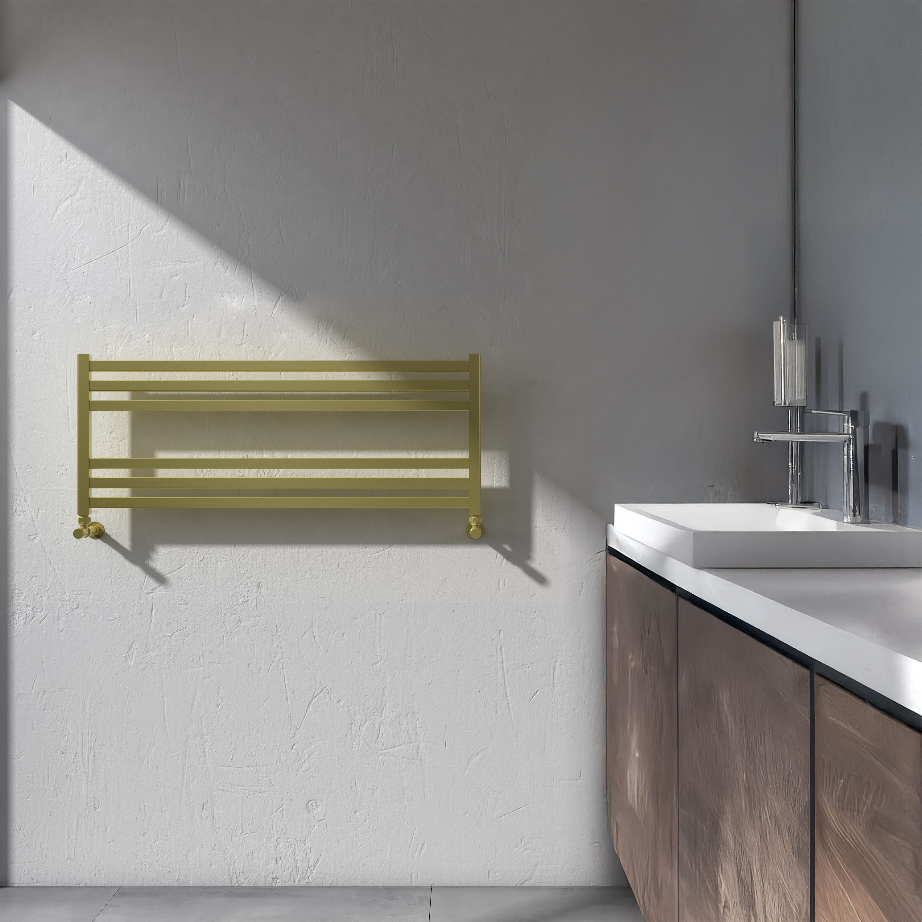 Carisa Fame Horizontal Ladder Aluminium Designer Heated Towel Rail - 400 x 1000mm