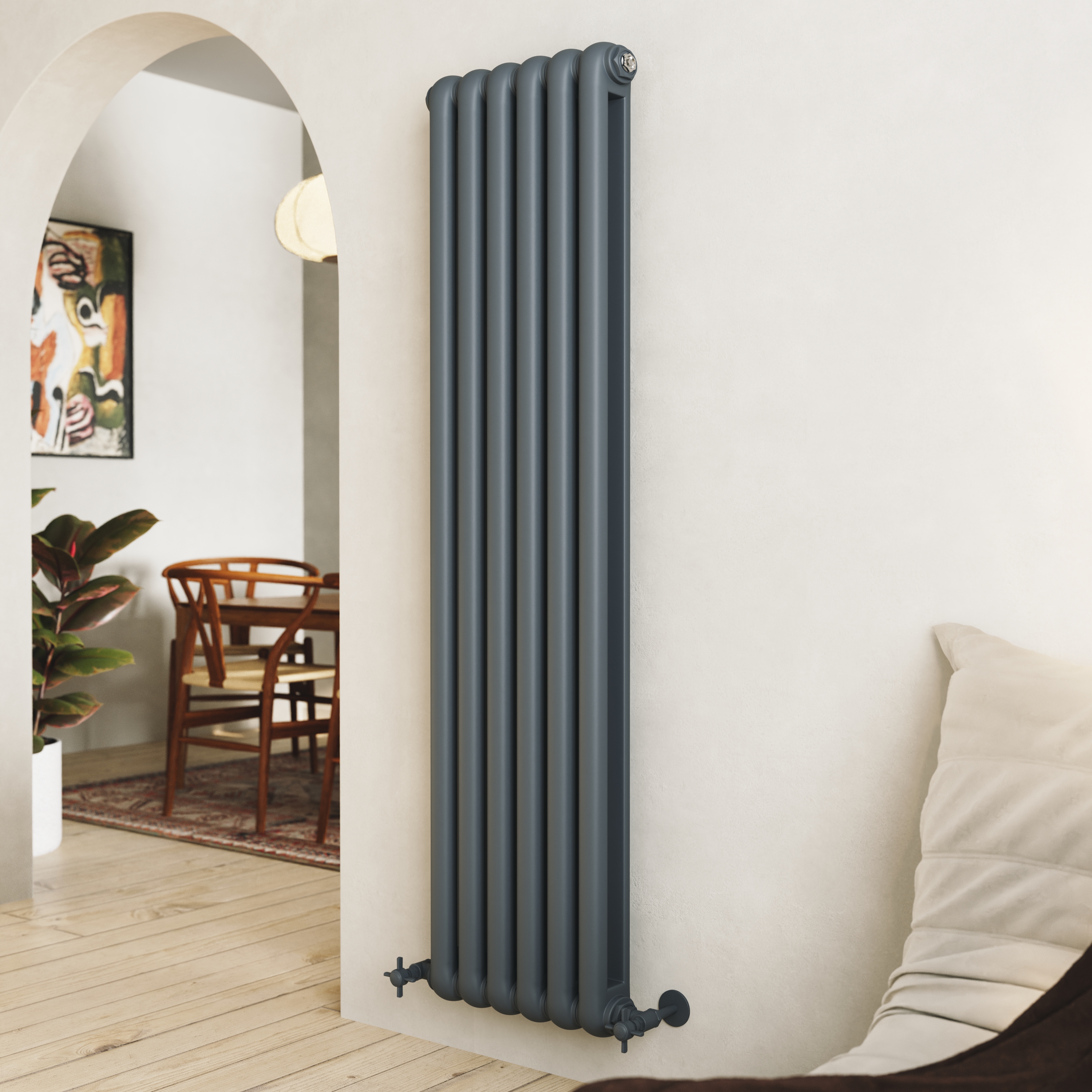 Toasty Mellow Anthracite Vertical 2 Column Radiator