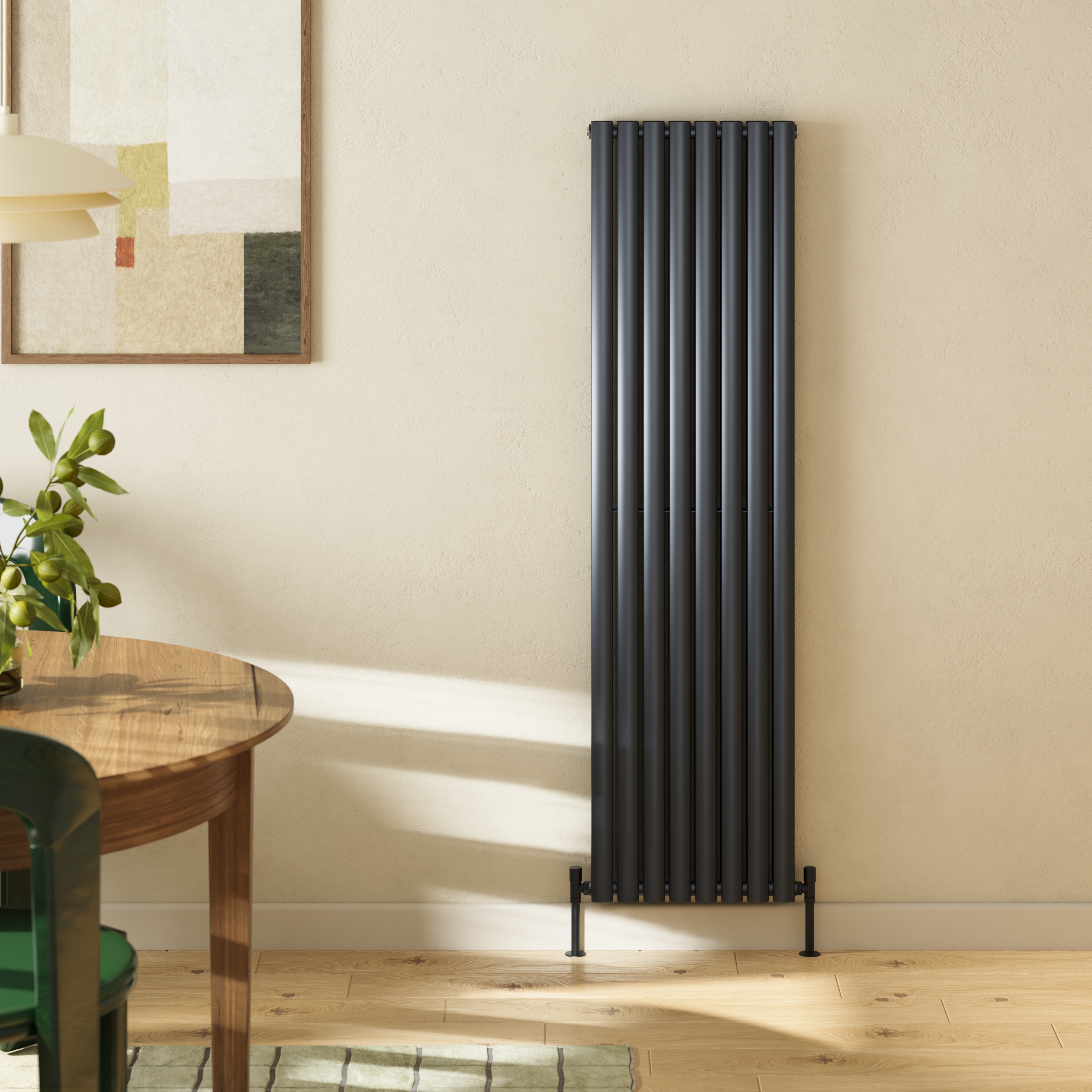 Toasty Ember Anthracite Oval Panel Vertical Radiator