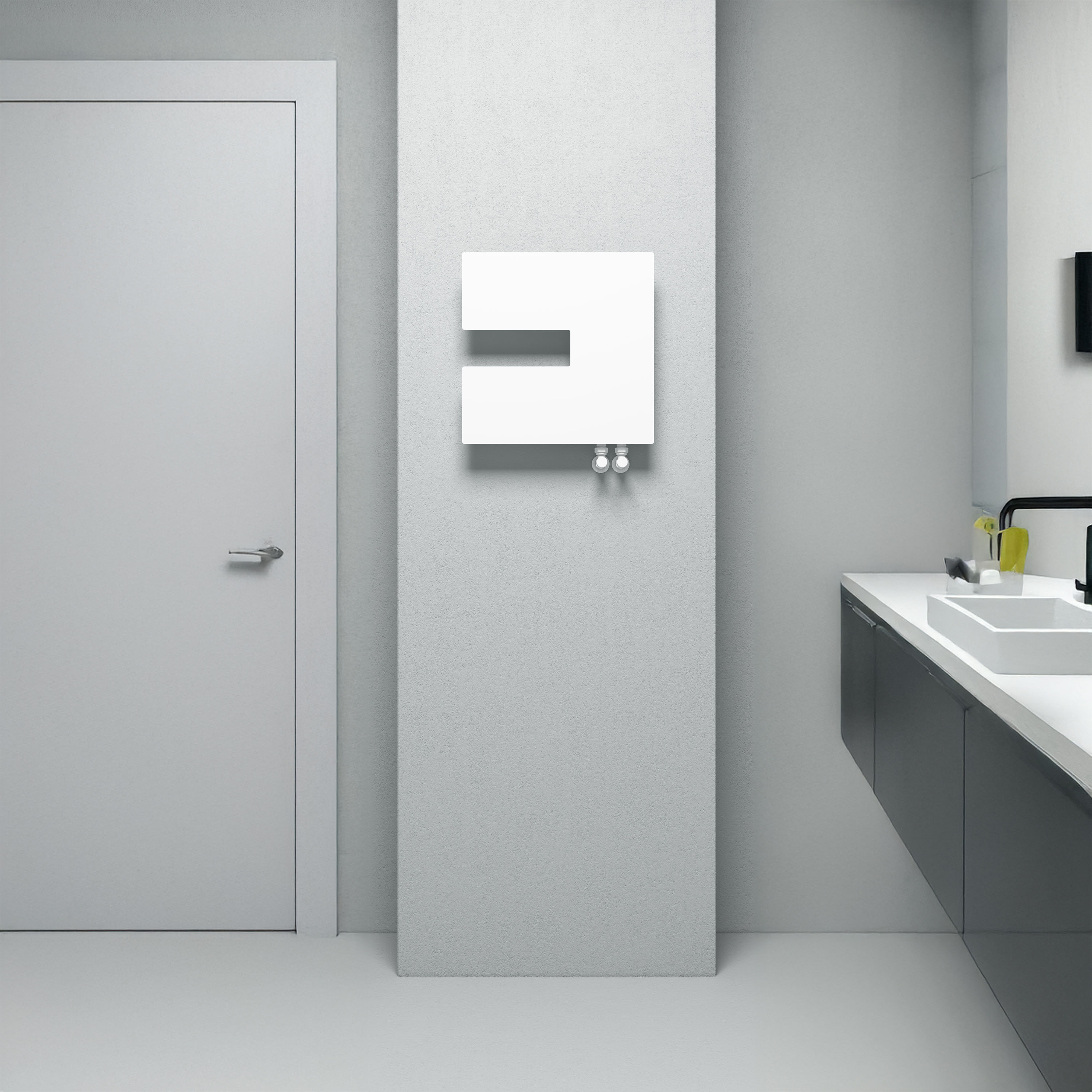 Carisa Coventry Steel Flat Panel Heated Towel Rail - 470 x 470mm