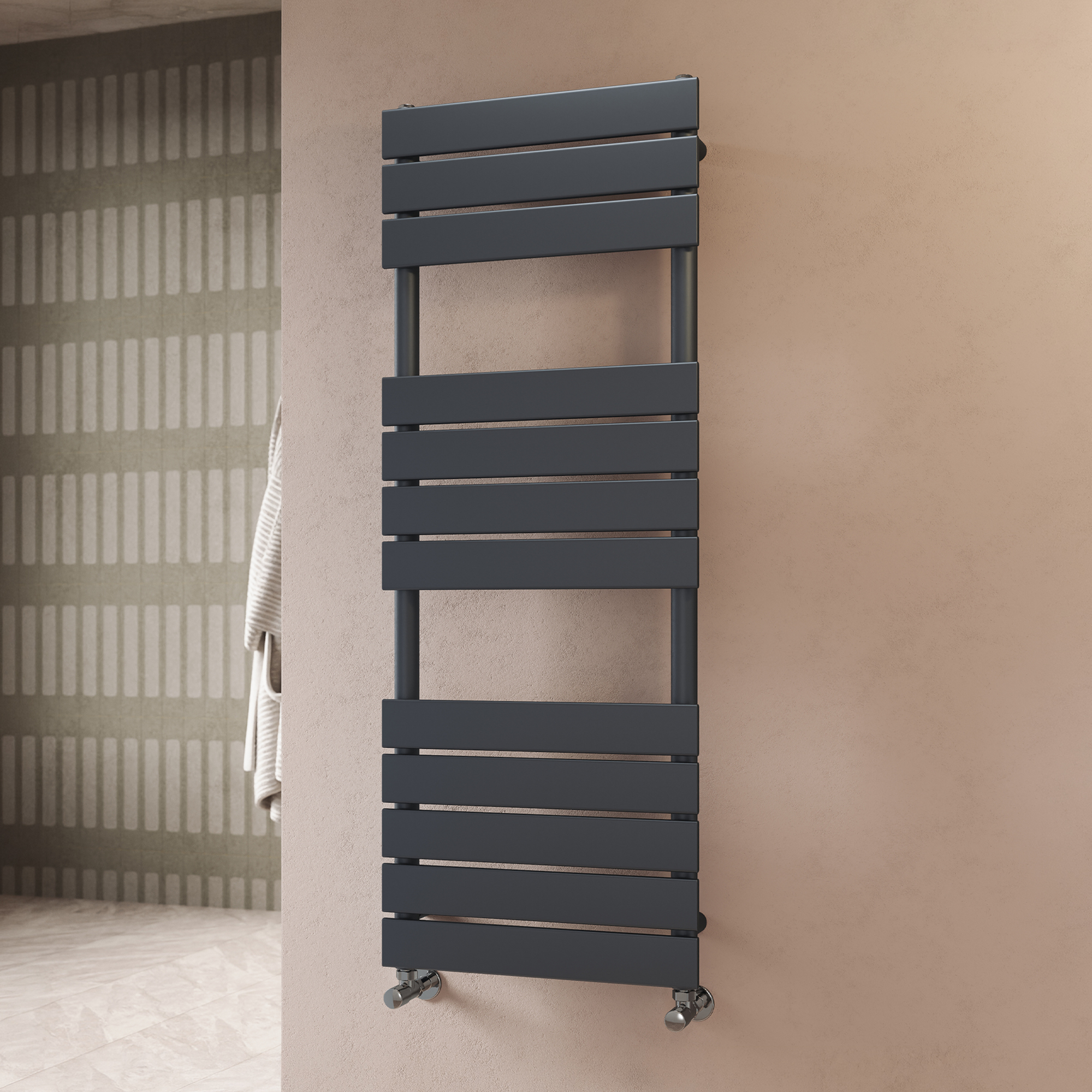 Toasty Hush Anthracite Flat Panel Heated Towel Rail