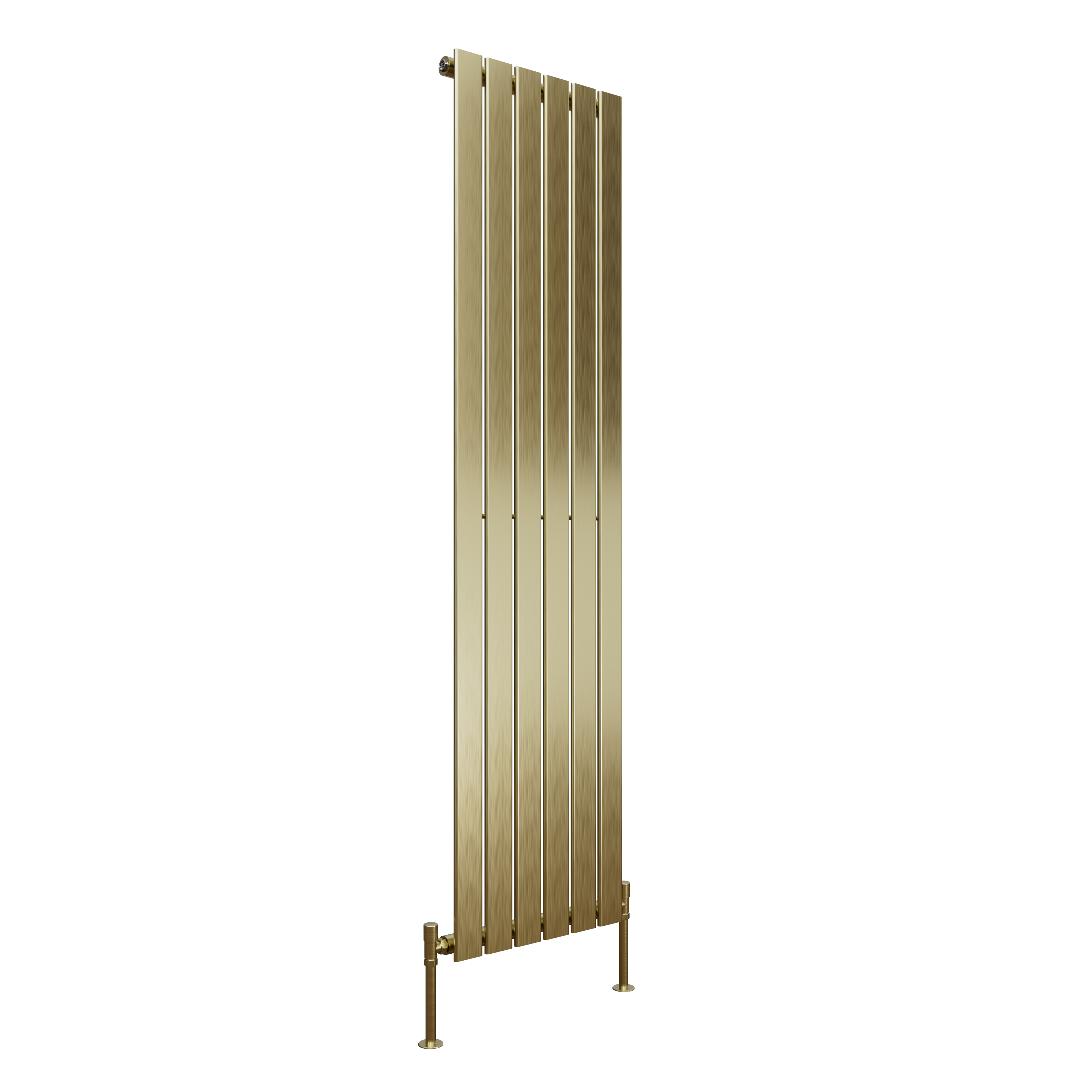 Toasty Radiance Brushed Brass Single Flat Panel Vertical Radiator