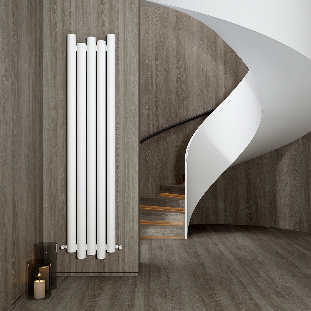 Carisa Motion Single Oval Panel Vertical Aluminium Radiator