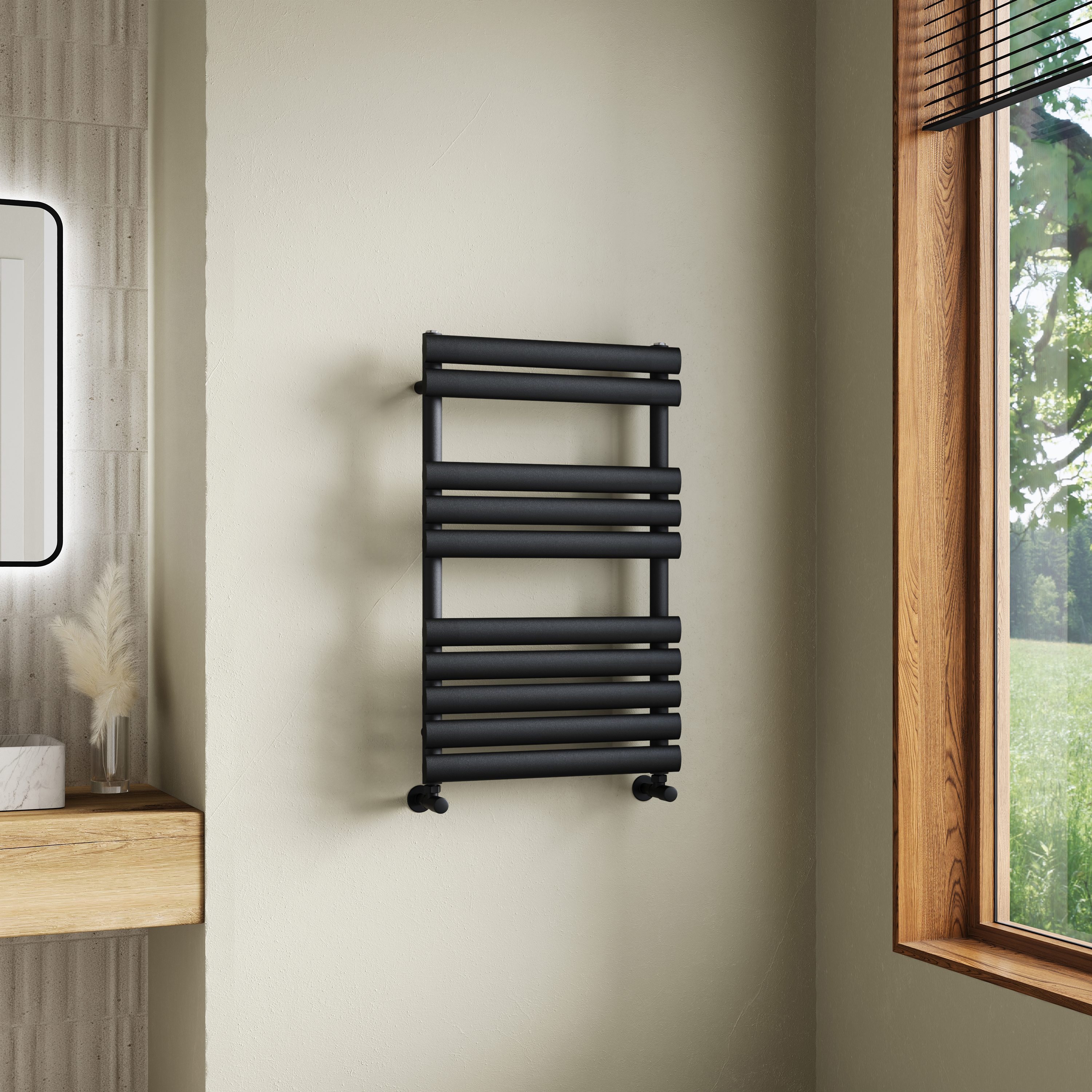 Toasty Eden Matt Black Heated Towel Rail