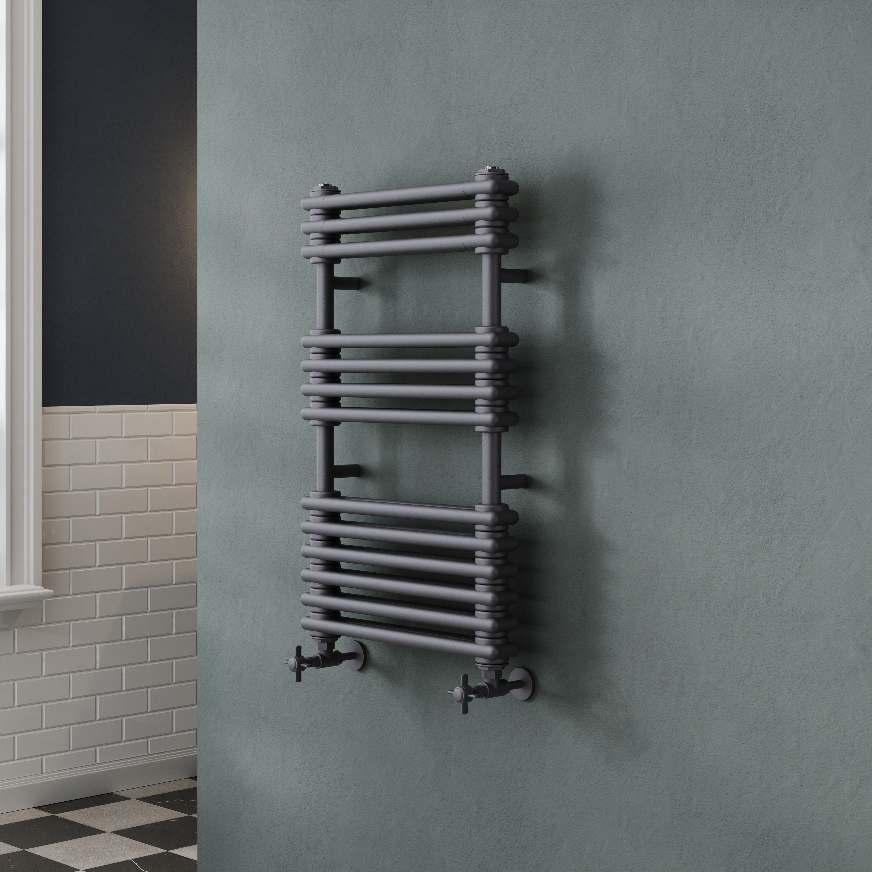 Toasty Montford Anthracite Traditional Column Heated Towel Rail