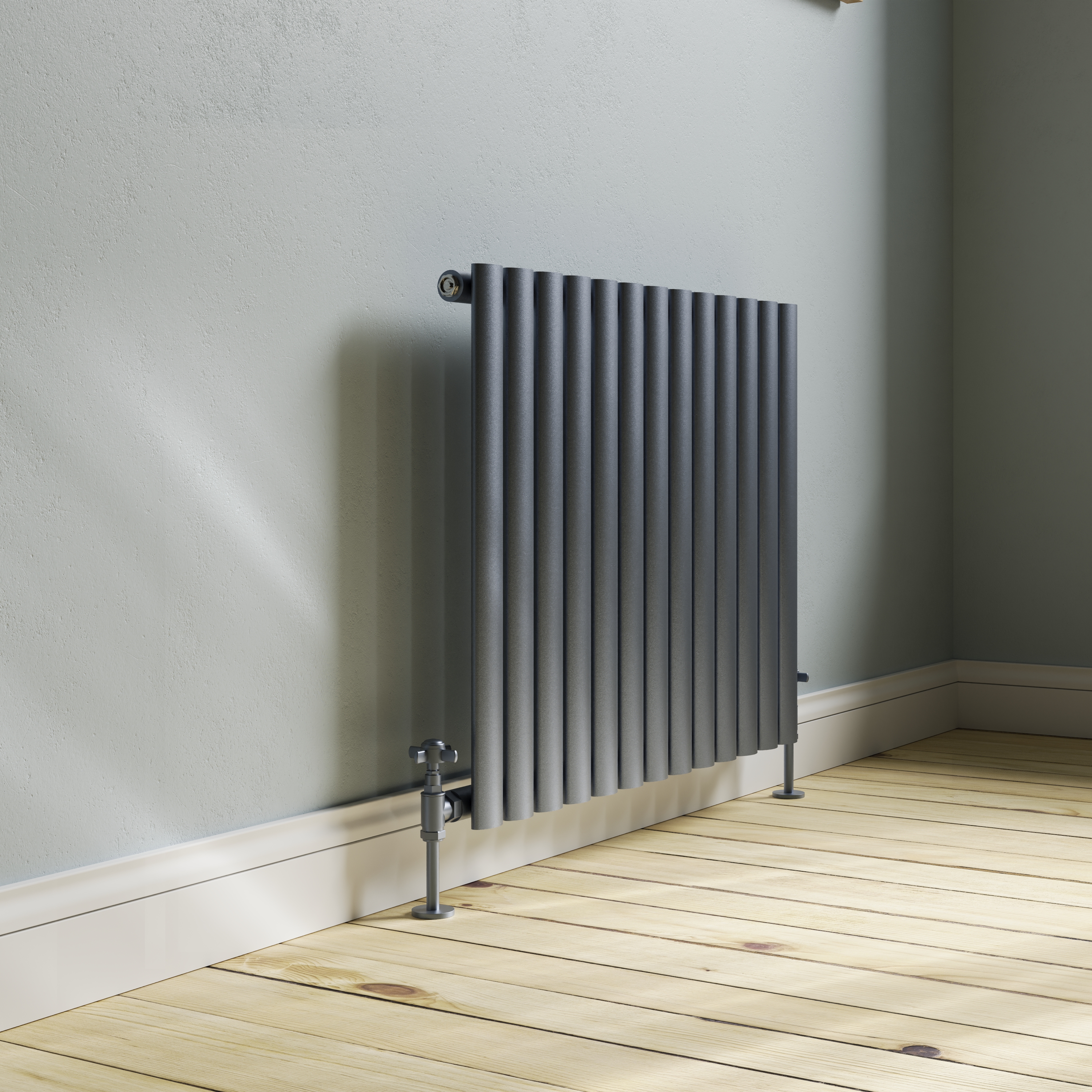 Toasty Ember Anthracite Oval Panel Horizontal Radiator