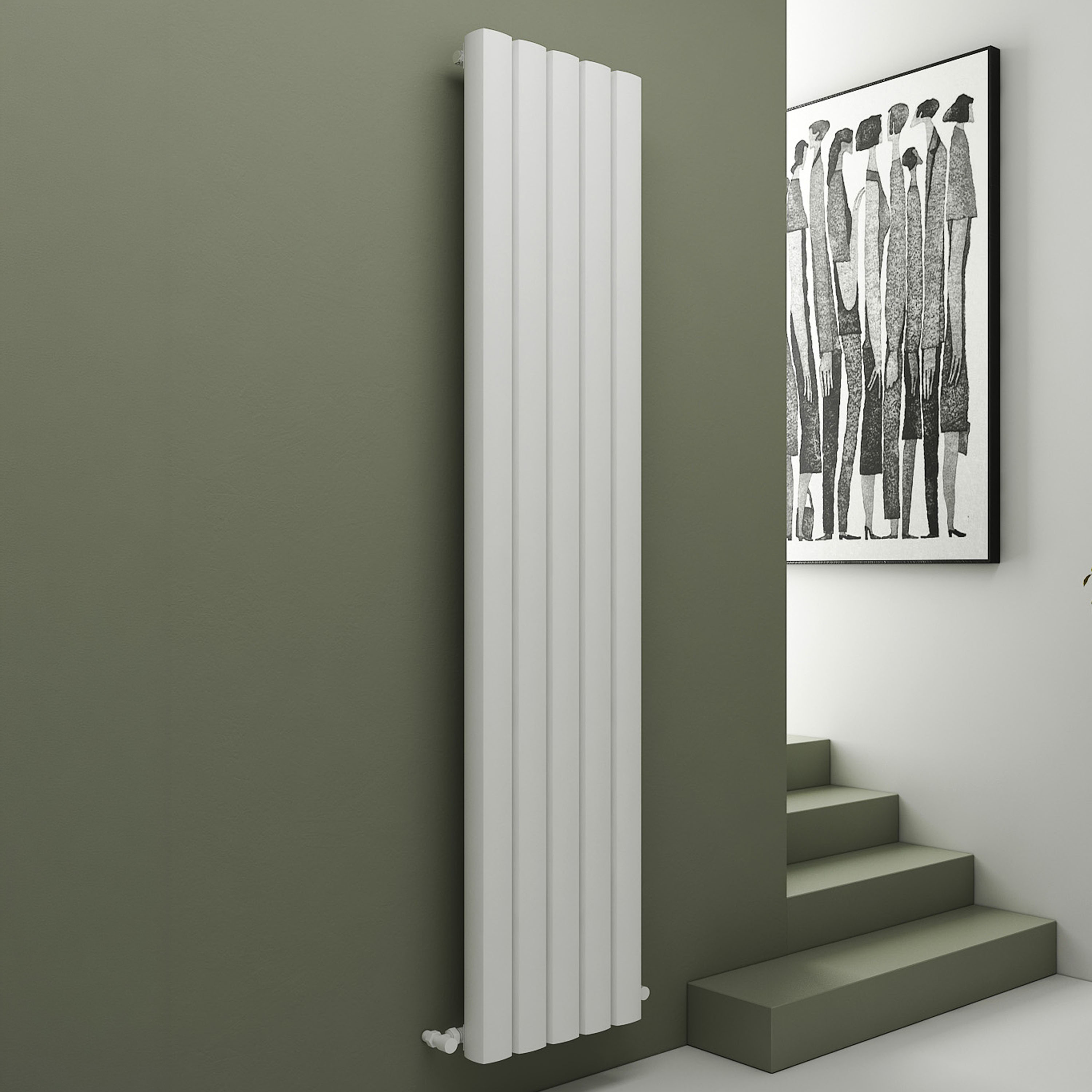 Carisa Vesta Oval Single Panel Vertical Aluminium Radiator