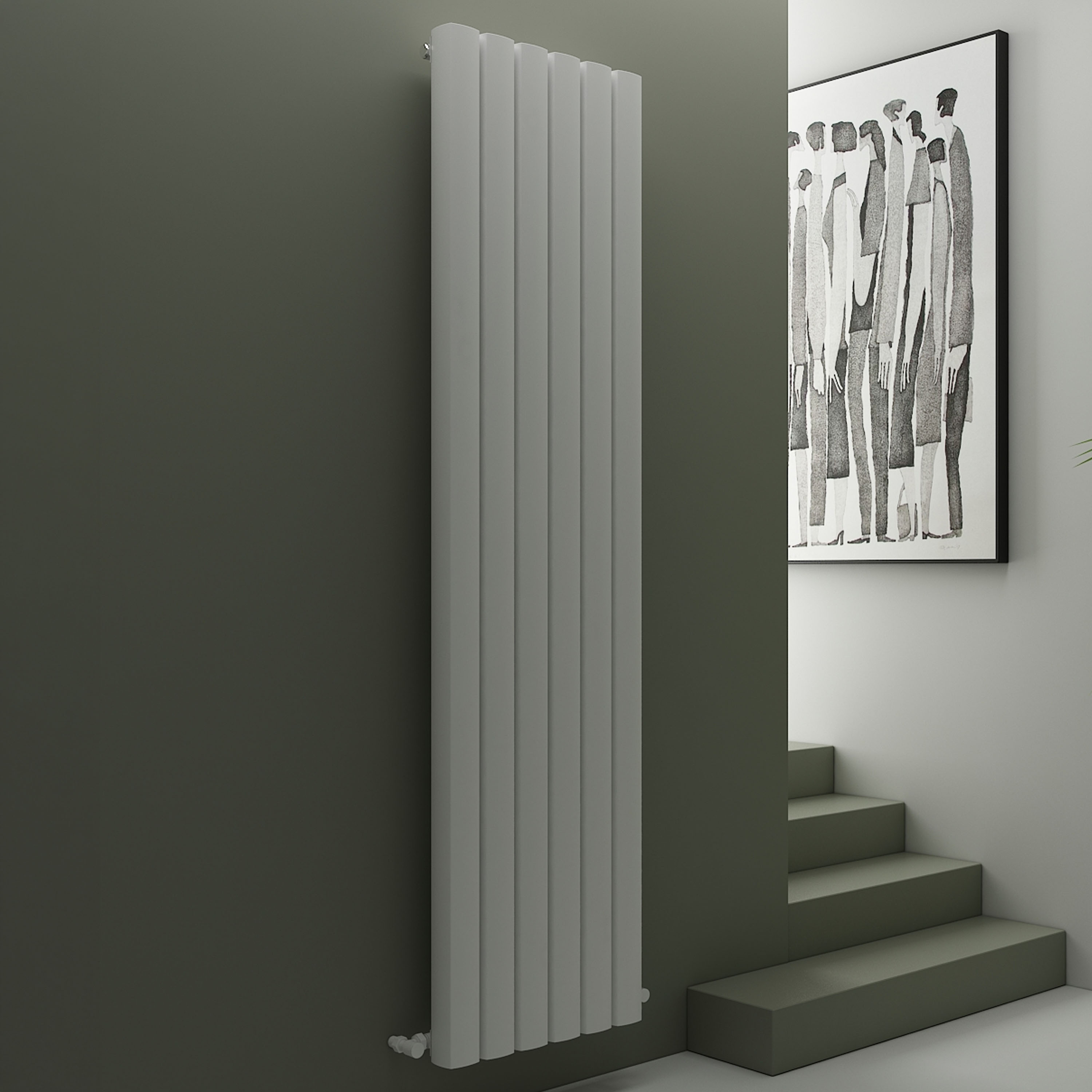Carisa Vesta Oval Single Panel Vertical Aluminium Radiator