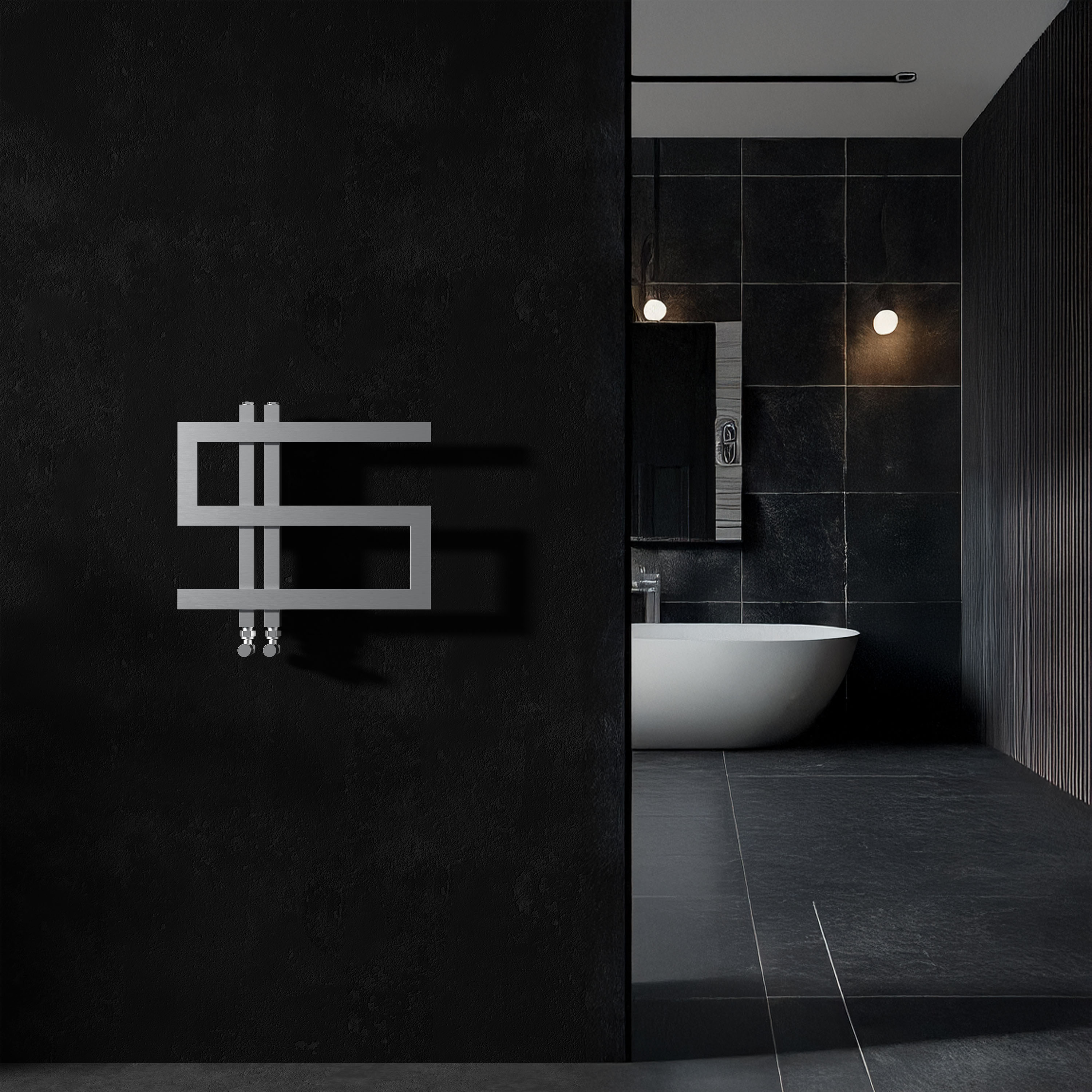 Carisa Ibiza Offset Stainless Steel Designer Heated Towel Rail