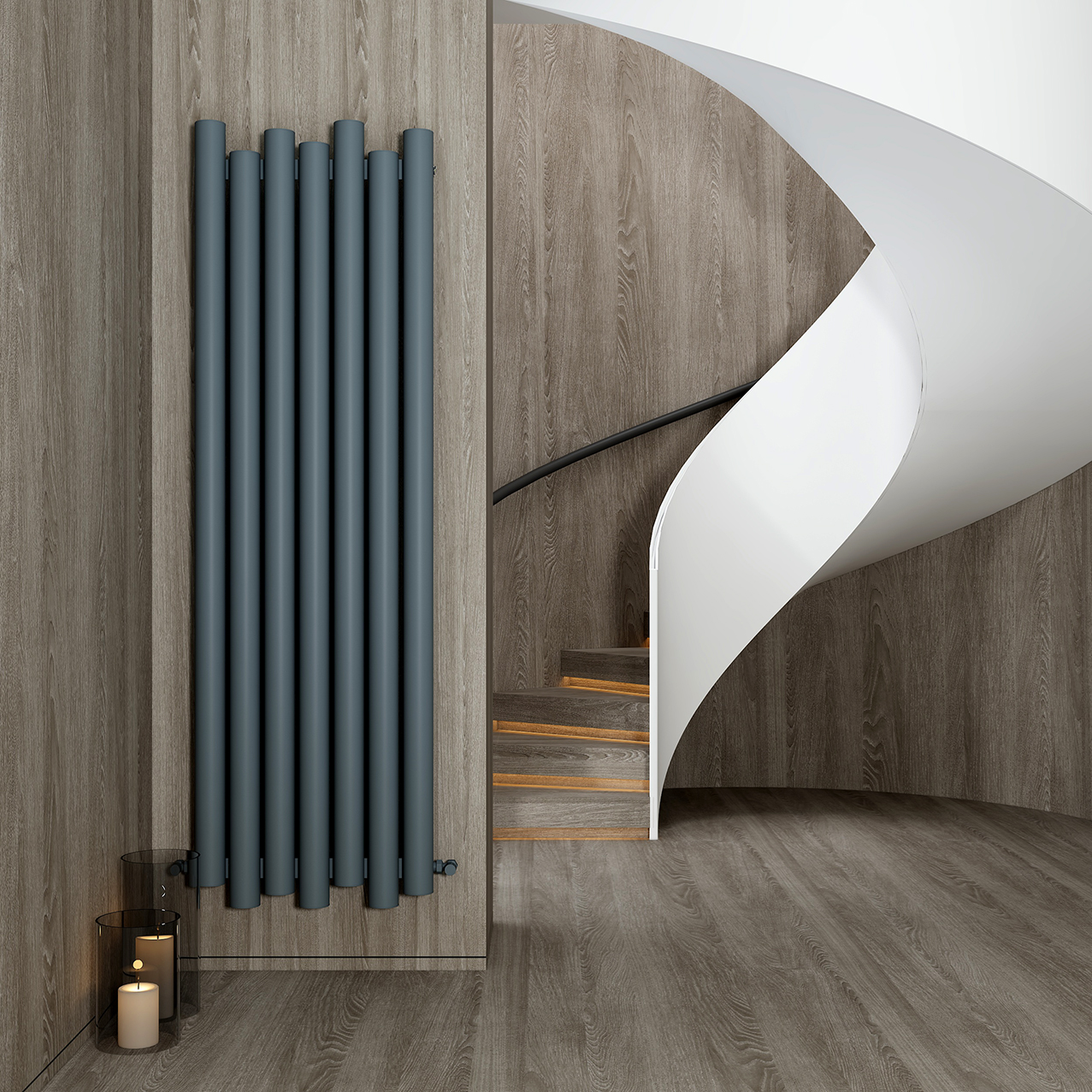 Carisa Motion Single Oval Panel Vertical Aluminium Radiator