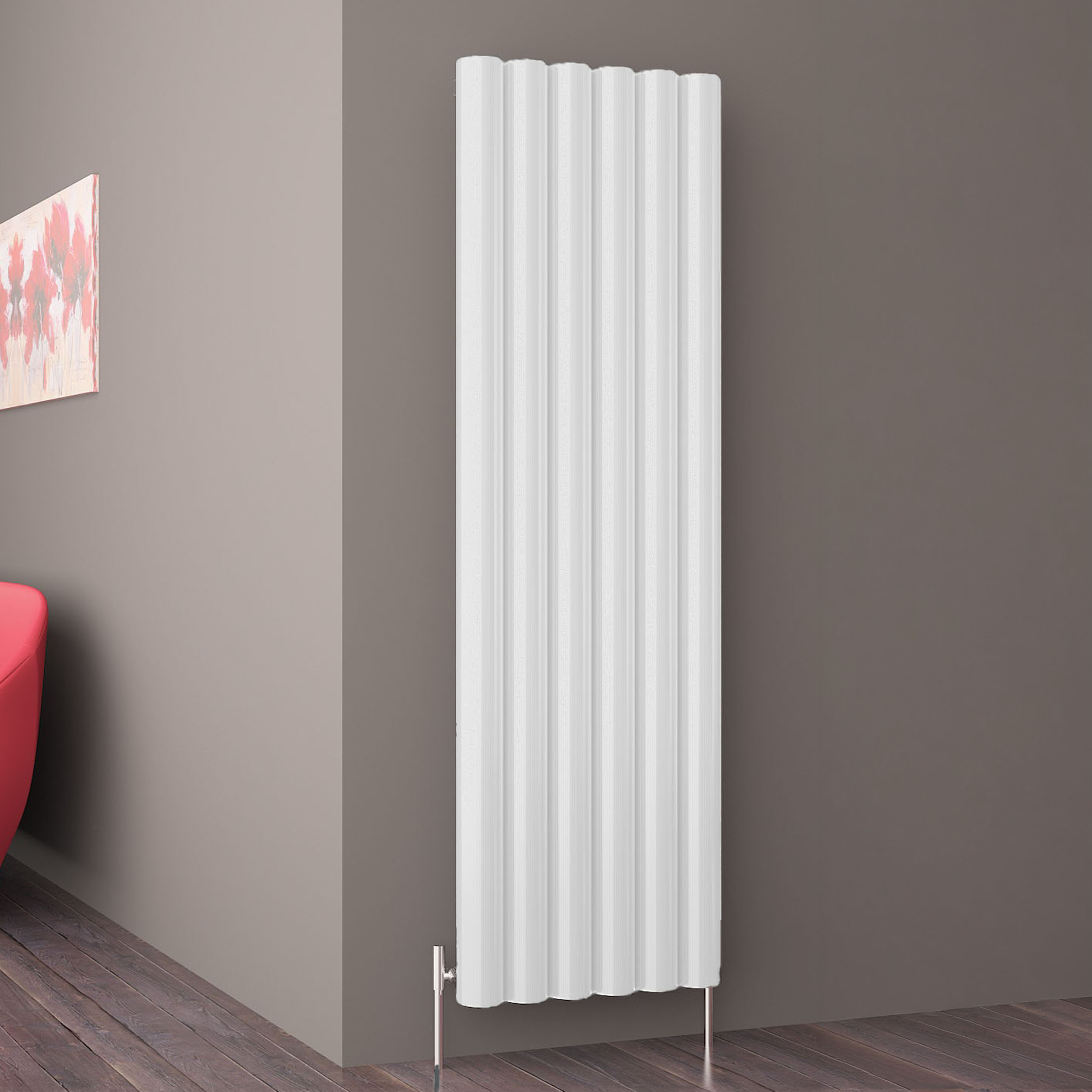 Carisa Otto Oval Single Panel Vertical Aluminium Radiator