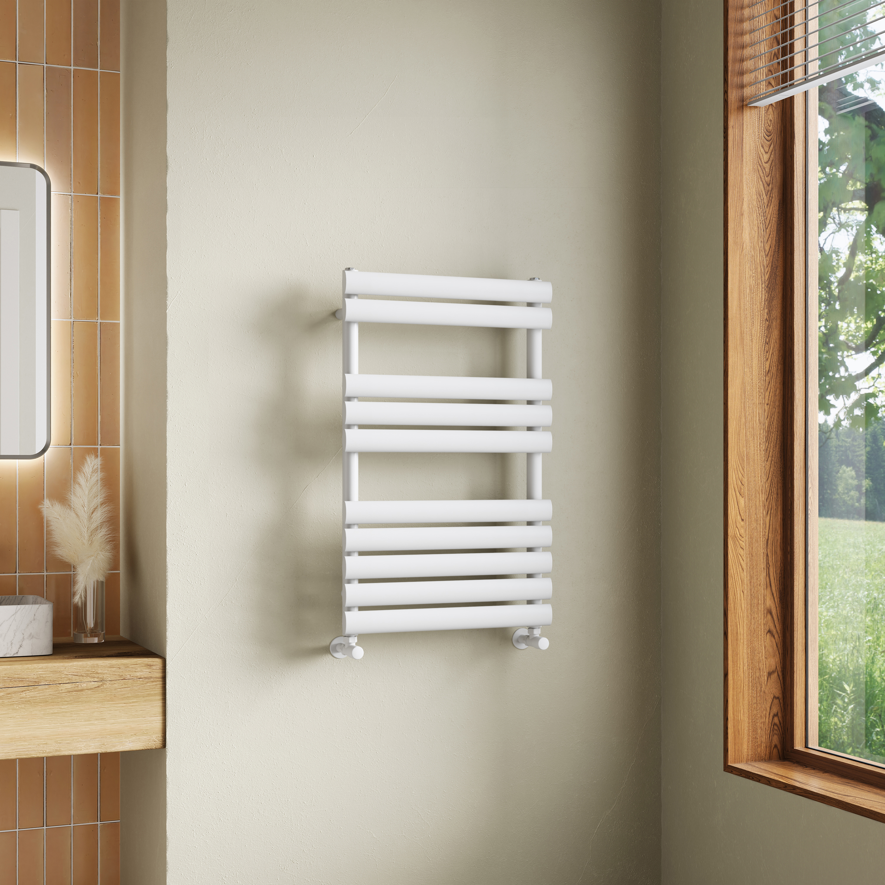Toasty Eden Matt White Heated Towel Rail
