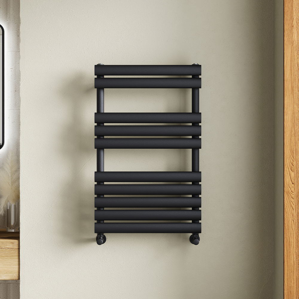 Toasty Eden Matt Black Heated Towel Rail