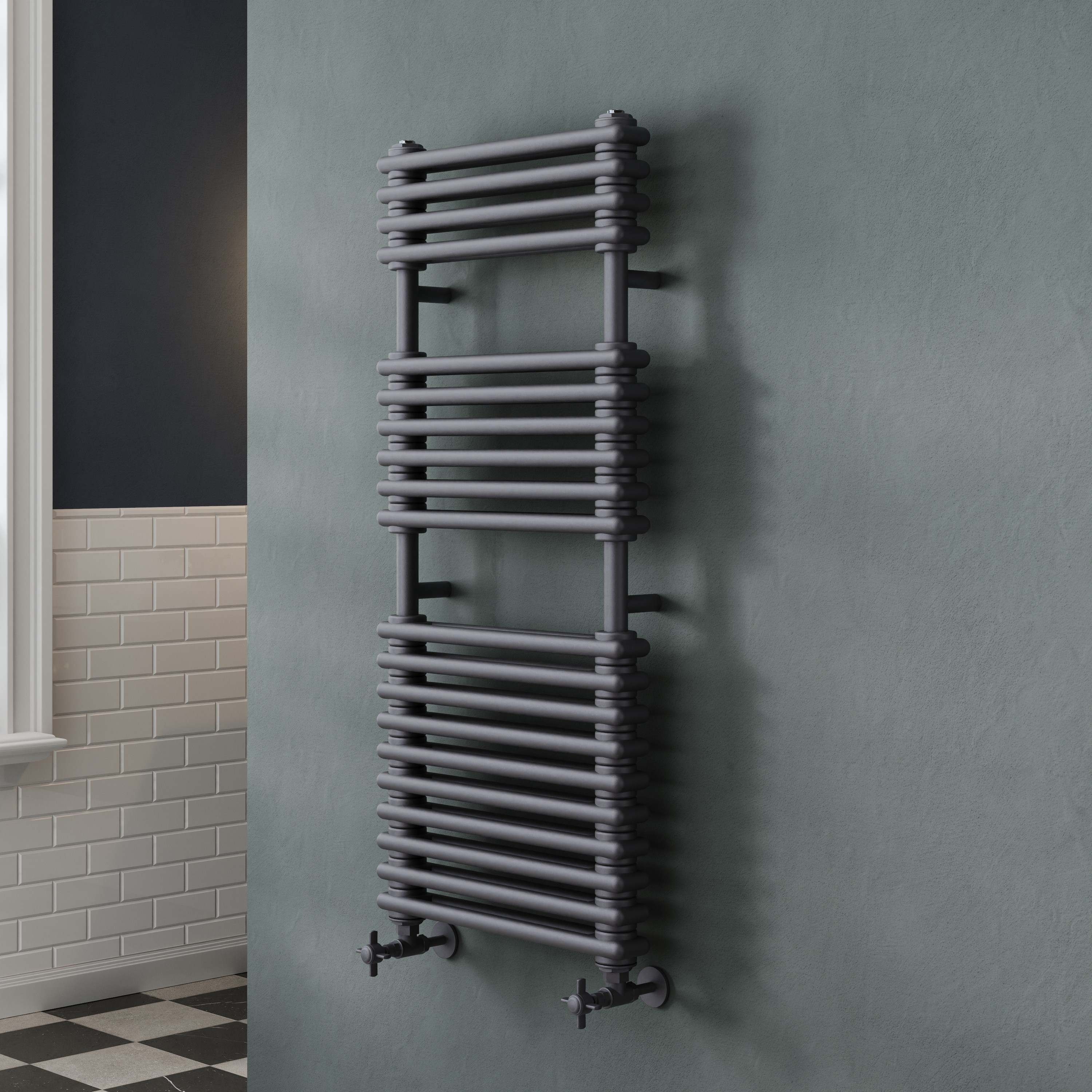 Toasty Montford Anthracite Traditional Column Heated Towel Rail