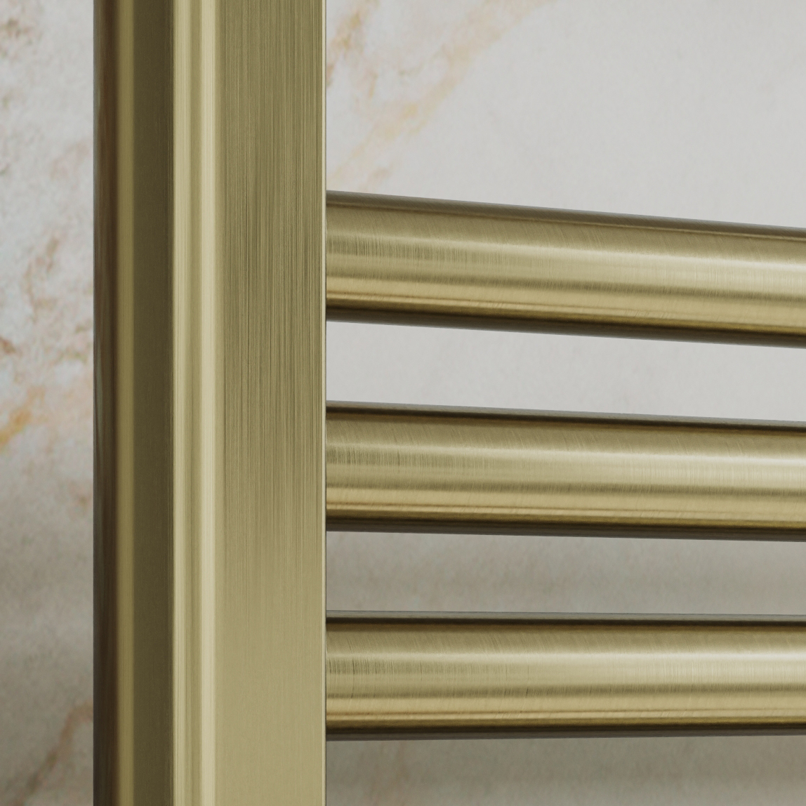 Toasty Glow Premium Brushed Brass 25mm Heated Towel Rail