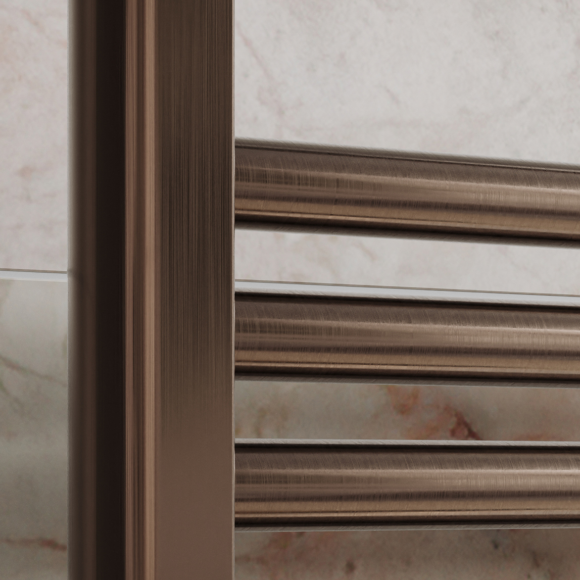 Toasty Glow Premium Brushed Bronze 25mm Heated Towel Rail